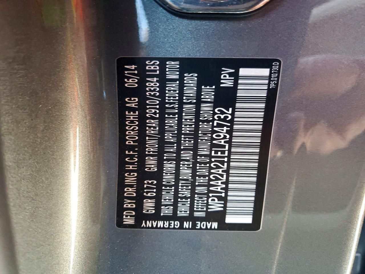 2014 Porsche Cayenne Gray vin: WP1AA2A21ELA94732