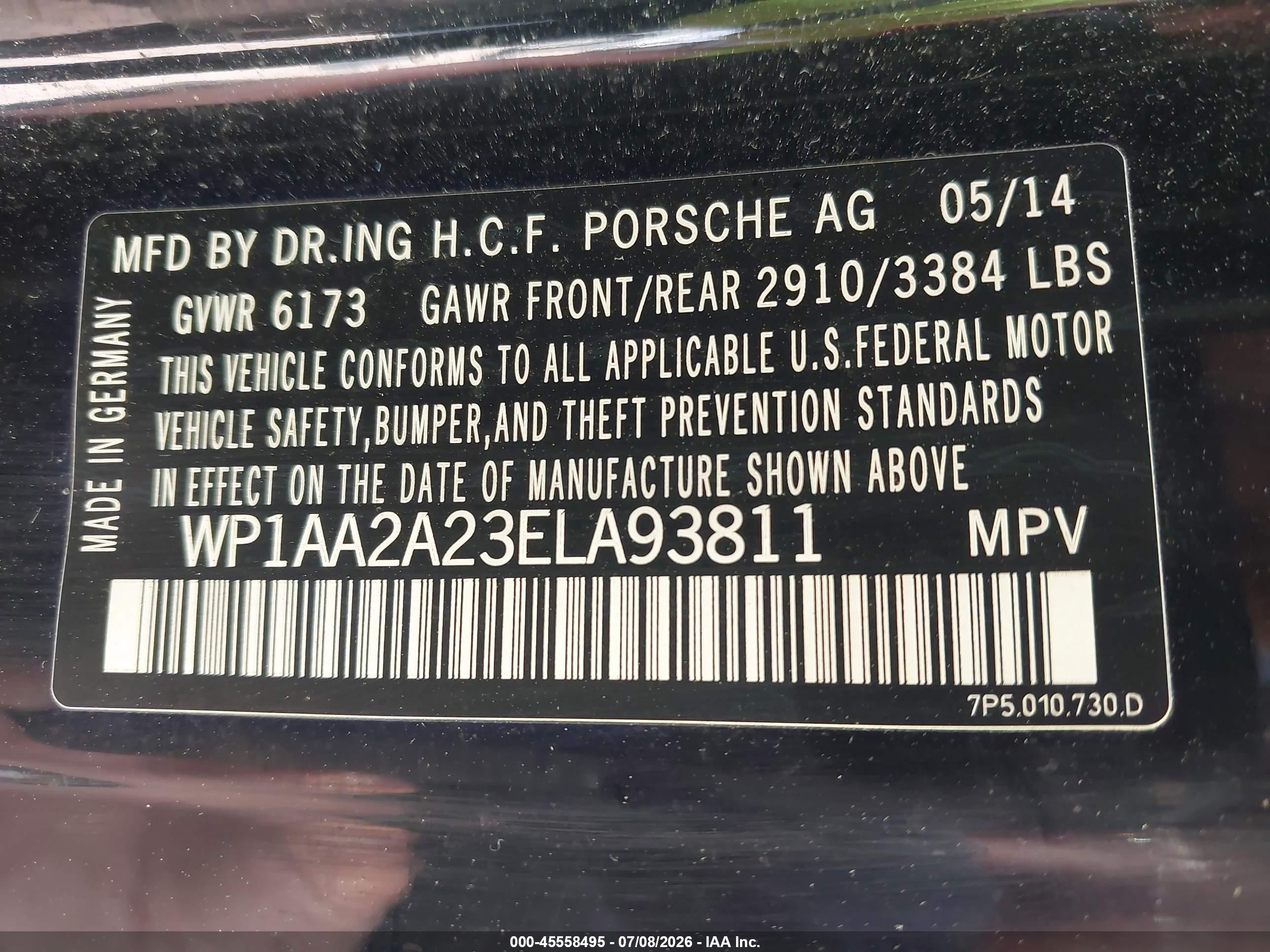 2014 Porsche Cayenne Черный vin: WP1AA2A23ELA93811