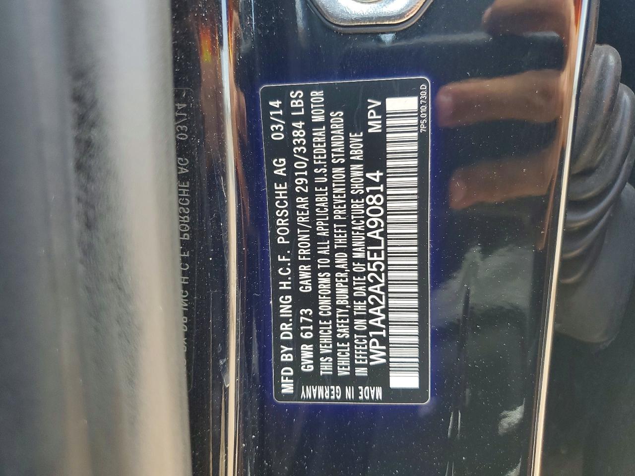 2014 Porsche Cayenne Черный vin: WP1AA2A25ELA90814