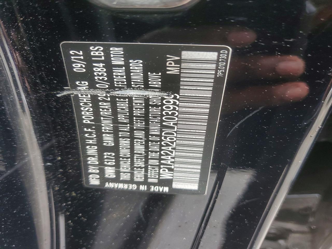 2013 Porsche Cayenne Black vin: WP1AA2A26DLA03999