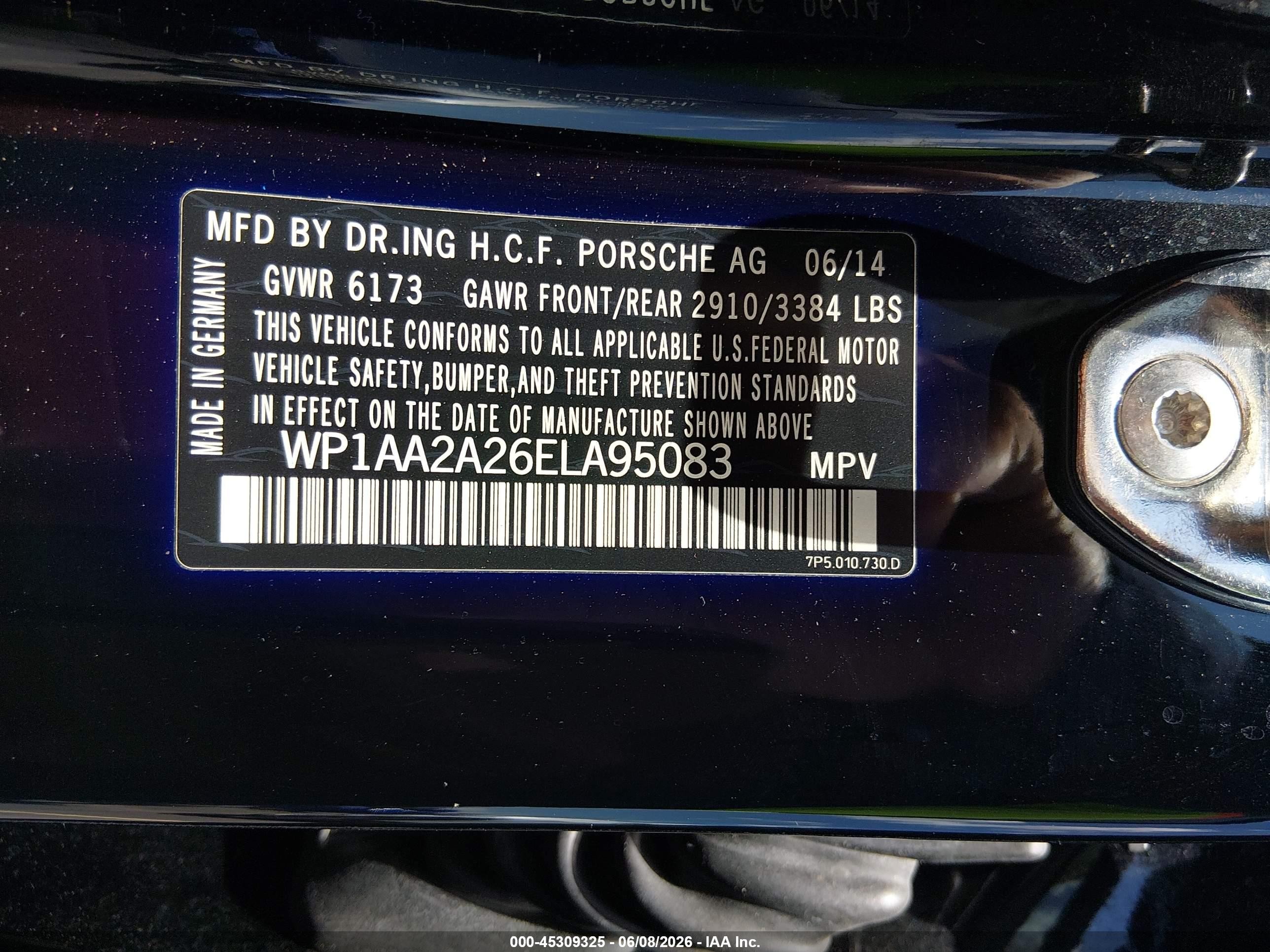 2014 Porsche Cayenne Platinum Edition Black vin: WP1AA2A26ELA95083