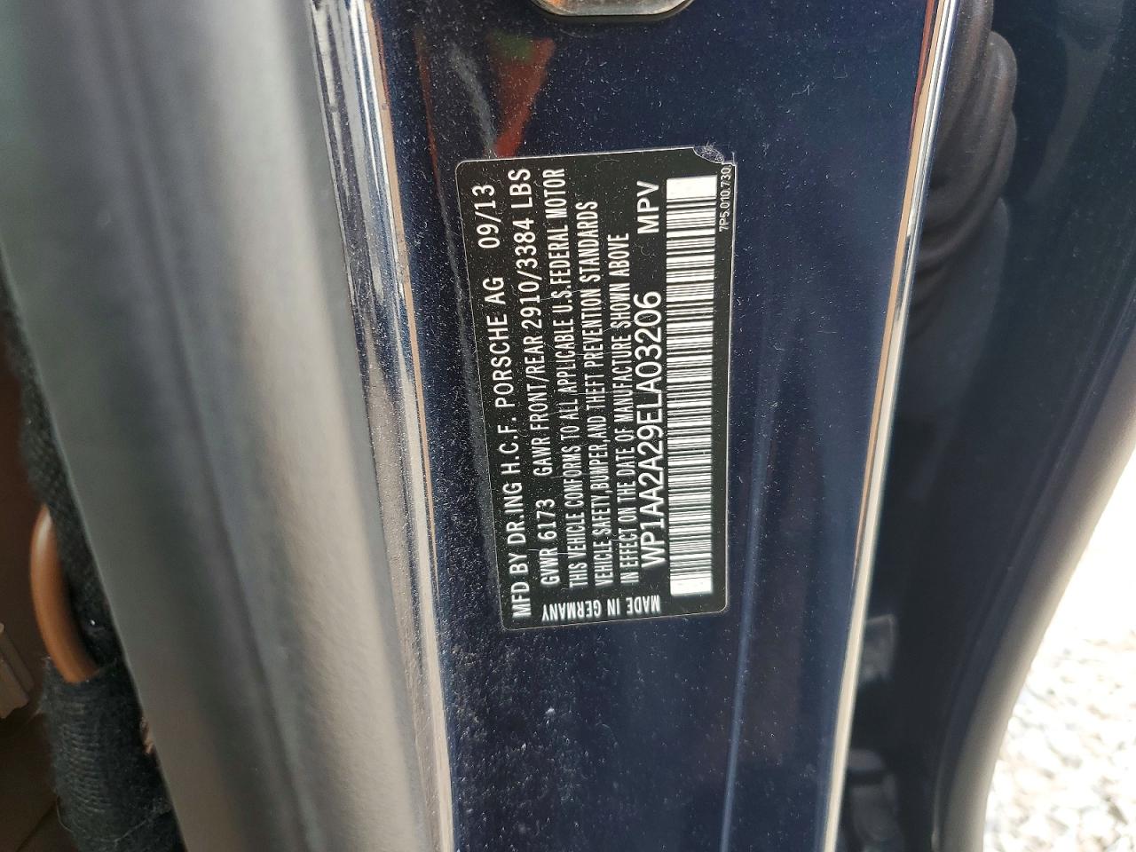 2014 Porsche Cayenne Blue vin: WP1AA2A29ELA03206