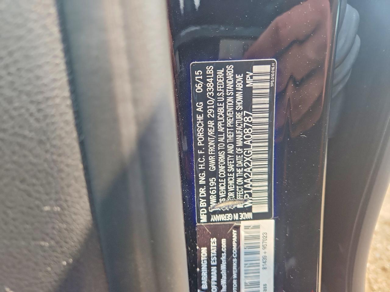 2016 Porsche Cayenne Black vin: WP1AA2A2XGLA08787