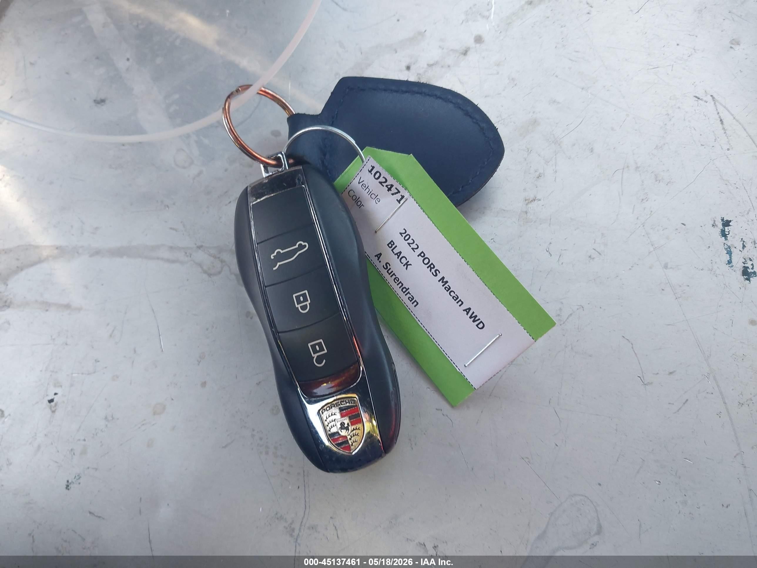 2022 Porsche Macan Black vin: WP1AA2A53NLB00881