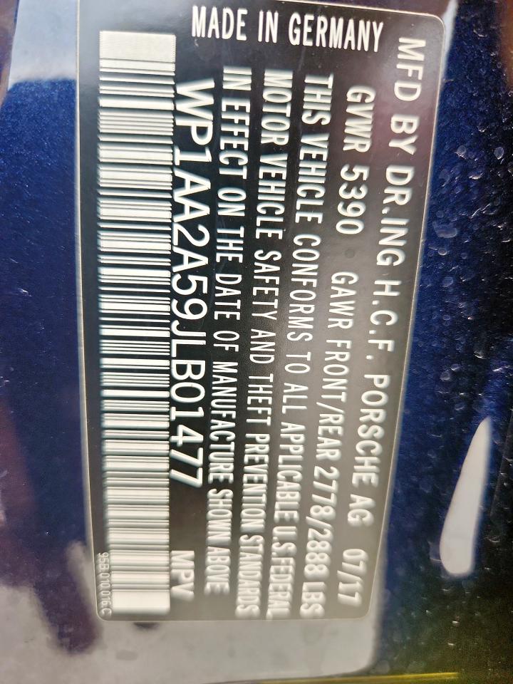 2018 Porsche Macan Blue vin: WP1AA2A59JLB01477