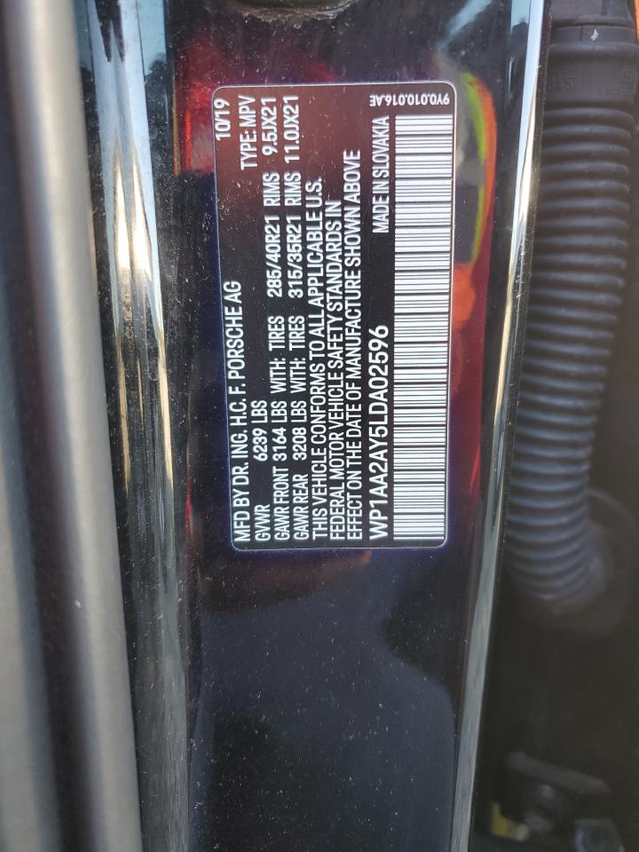 2020 Porsche Cayenne Черный vin: WP1AA2AY5LDA02596