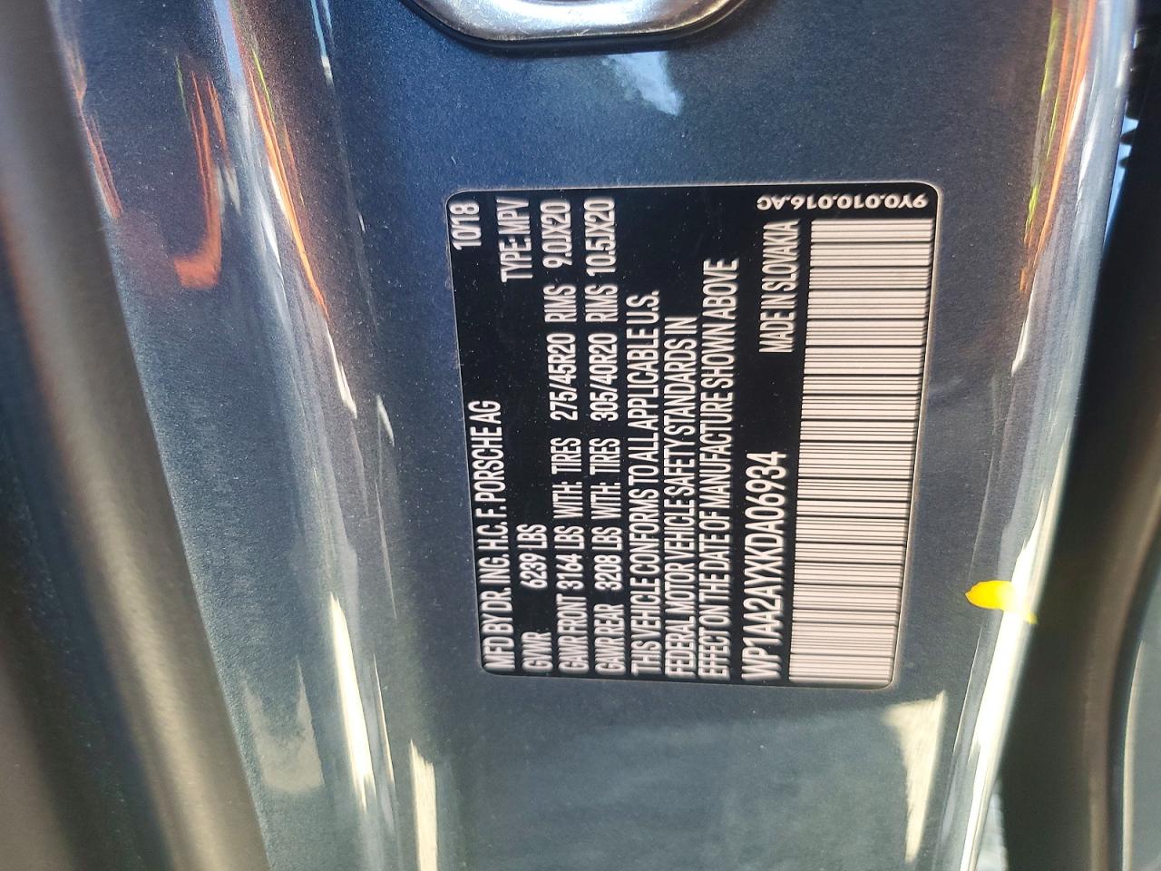 2019 Porsche Cayenne Gray vin: WP1AA2AYXKDA06934