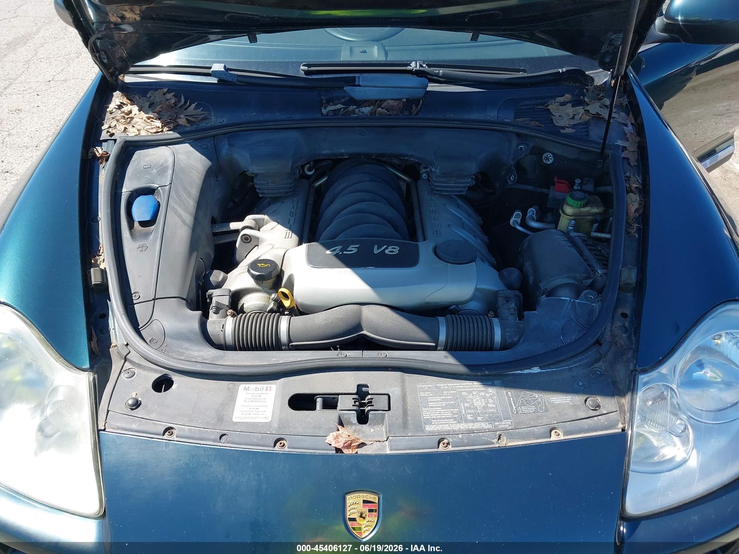 2004 Porsche Cayenne S Green vin: WP1AB29P94LA70593