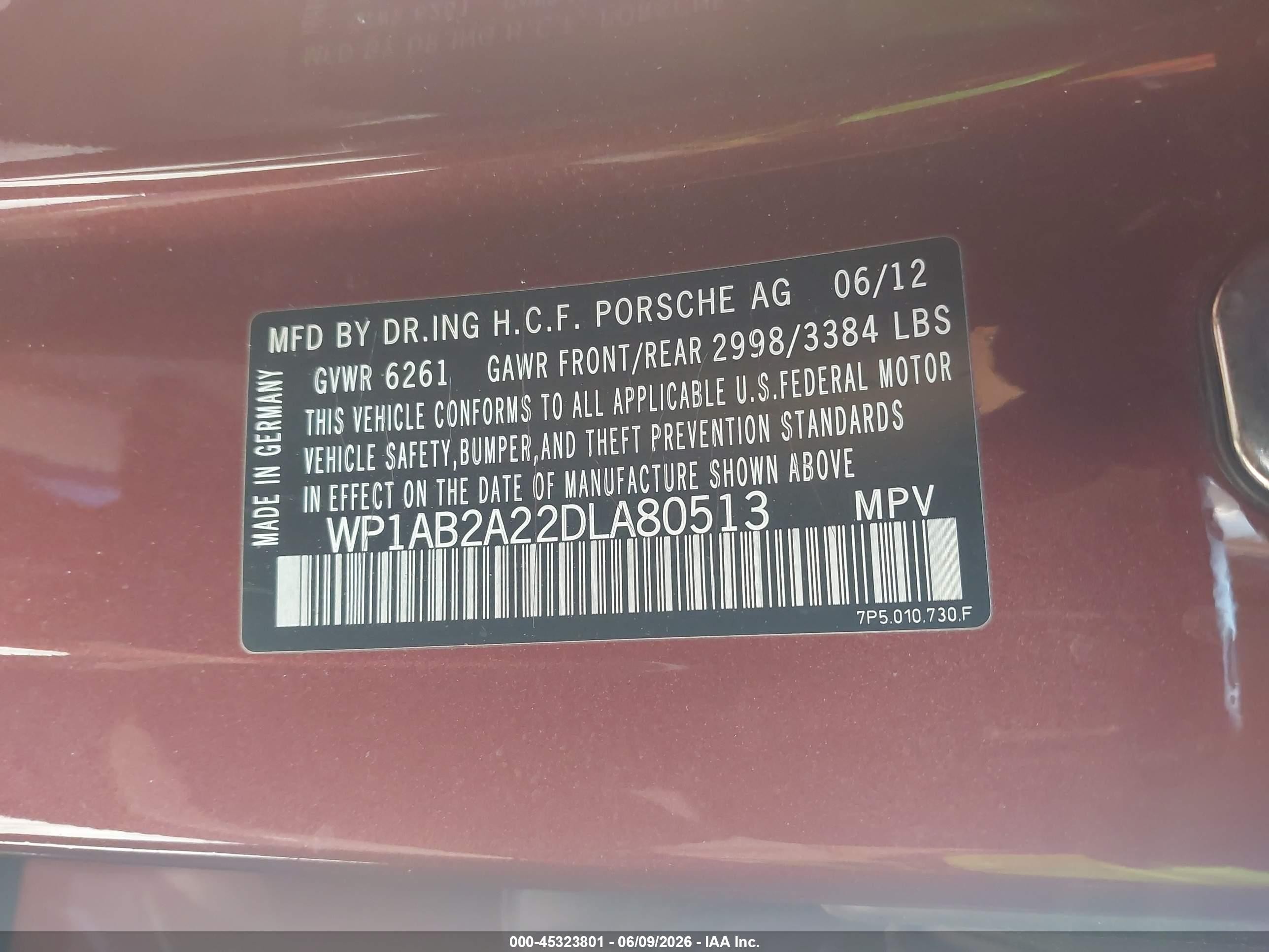 2013 Porsche Cayenne S Серый vin: WP1AB2A22DLA80513