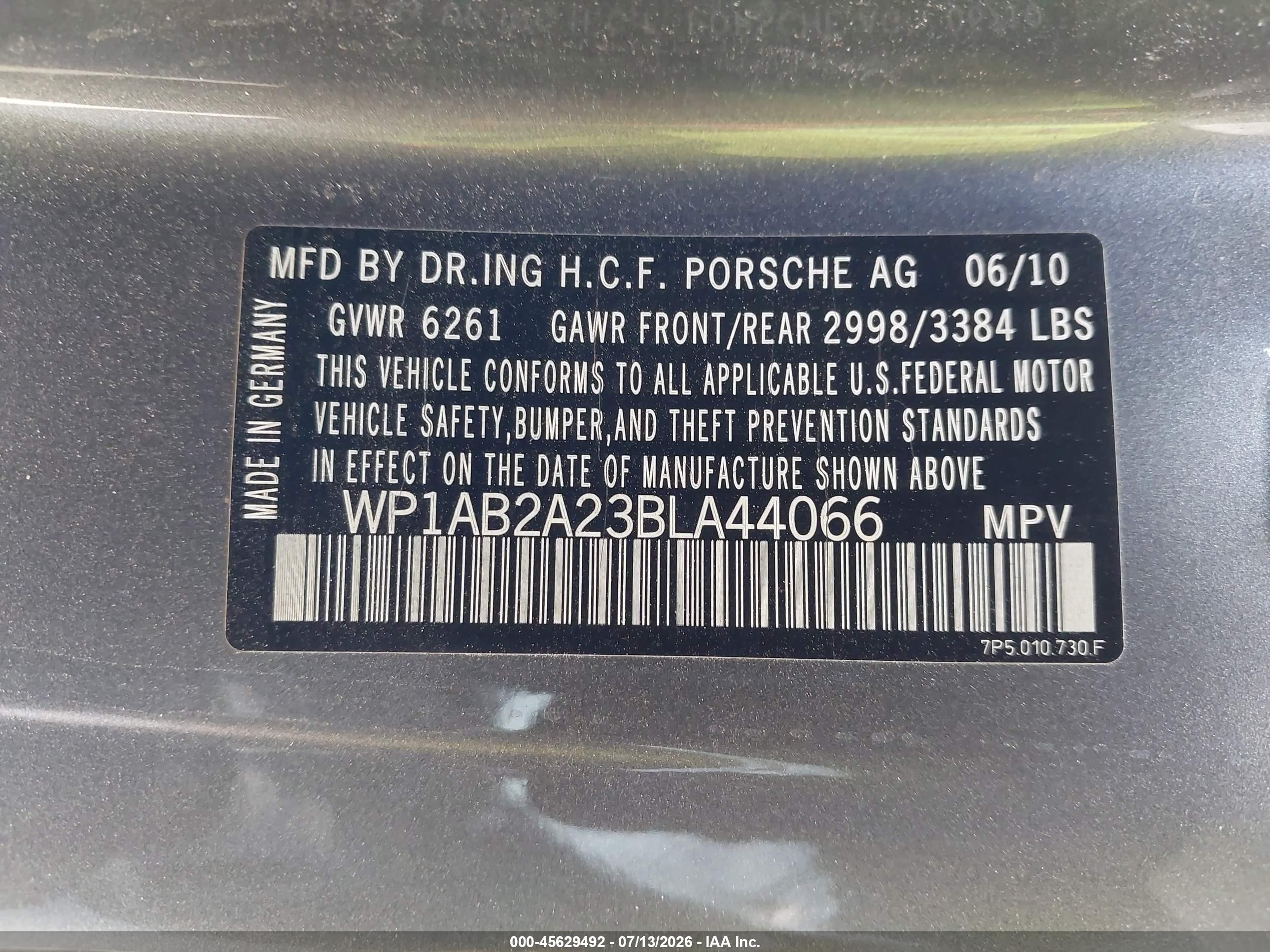 2011 Porsche Cayenne S Gray vin: WP1AB2A23BLA44066