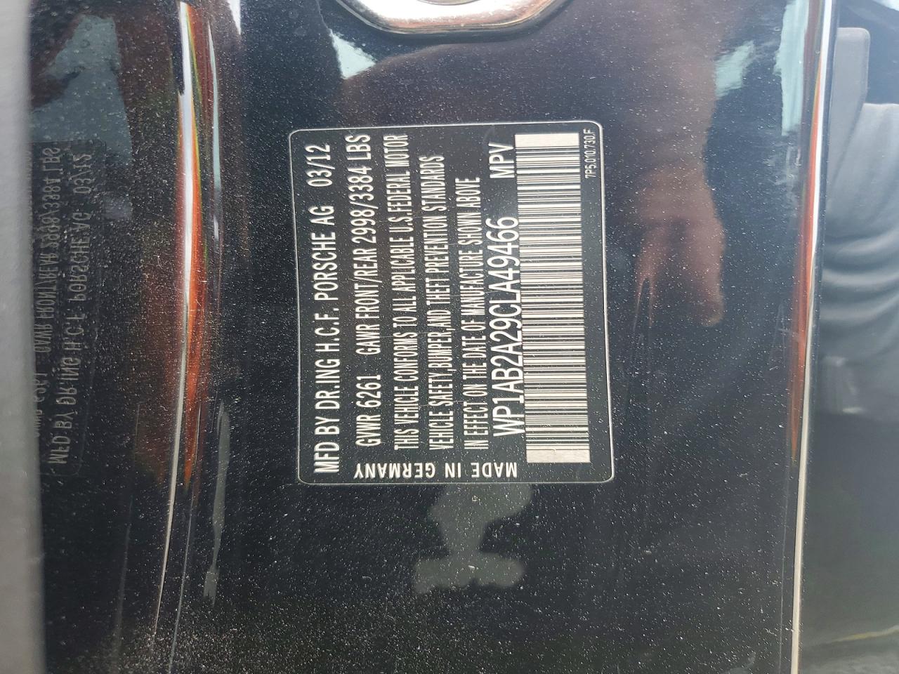 2012 Porsche Cayenne S Black vin: WP1AB2A29CLA49466
