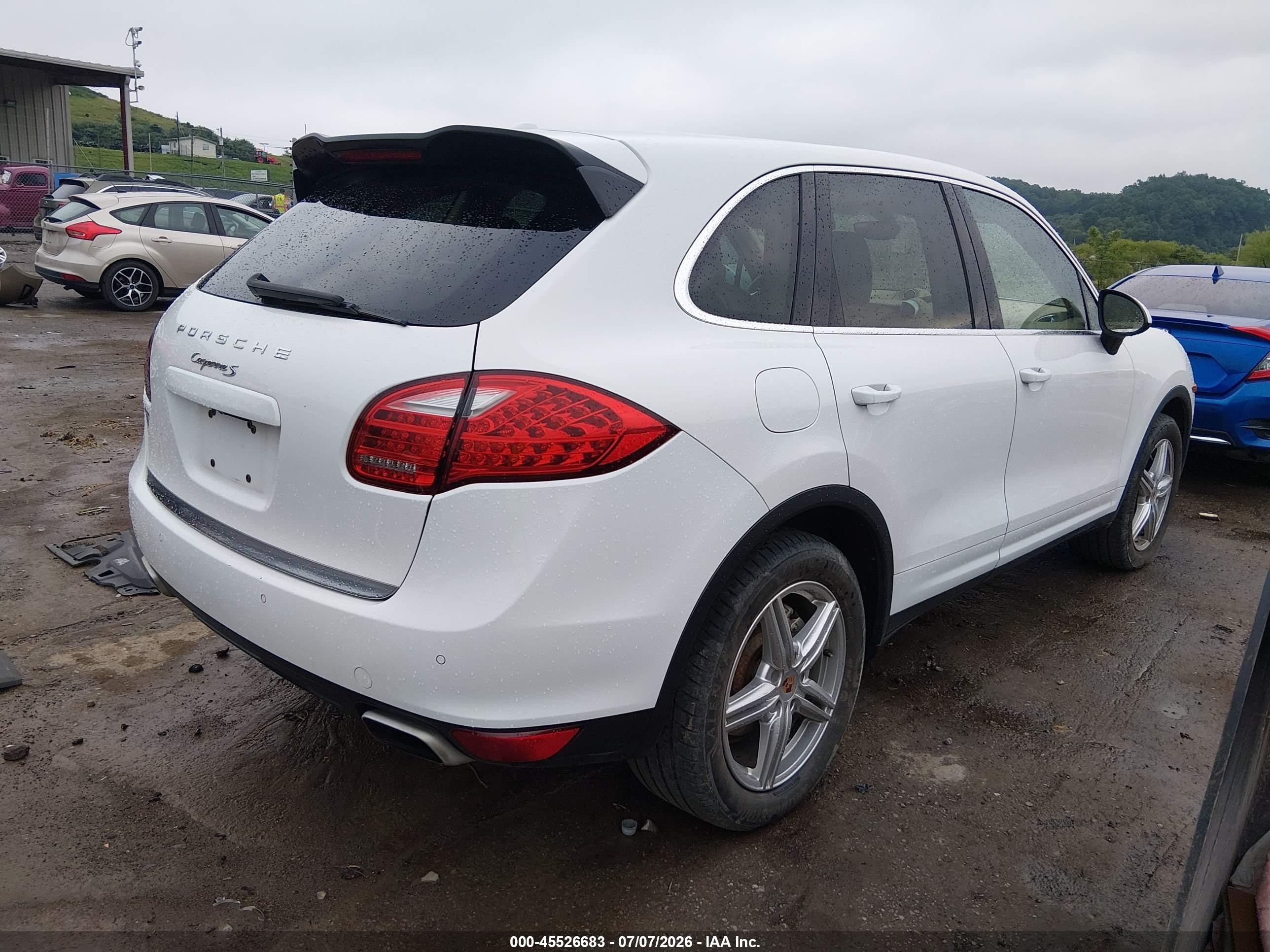 2013 Porsche Cayenne S White vin: WP1AB2A29DLA84042