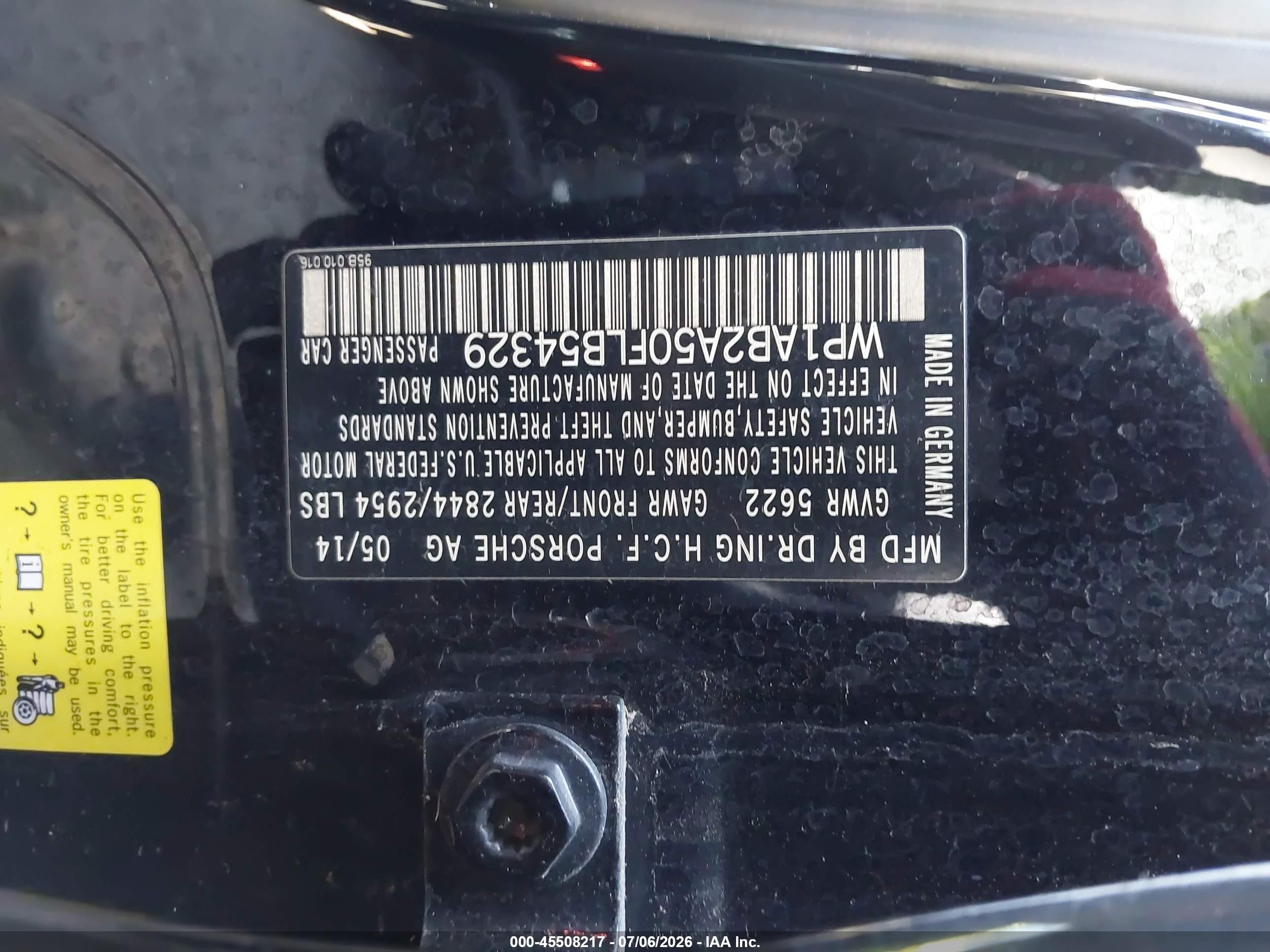 2015 Porsche Macan S Black vin: WP1AB2A50FLB54329