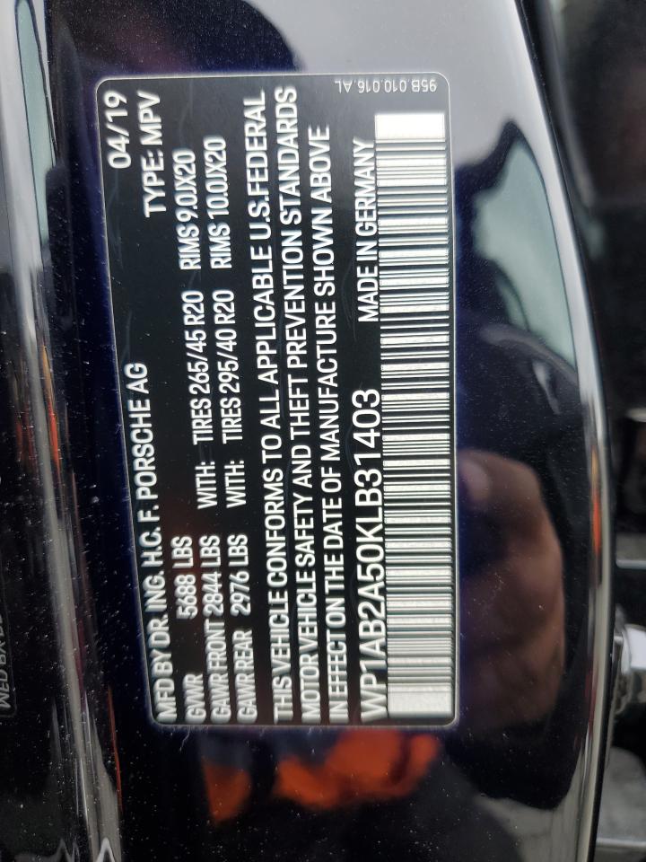 2019 Porsche Macan S Black vin: WP1AB2A50KLB31403