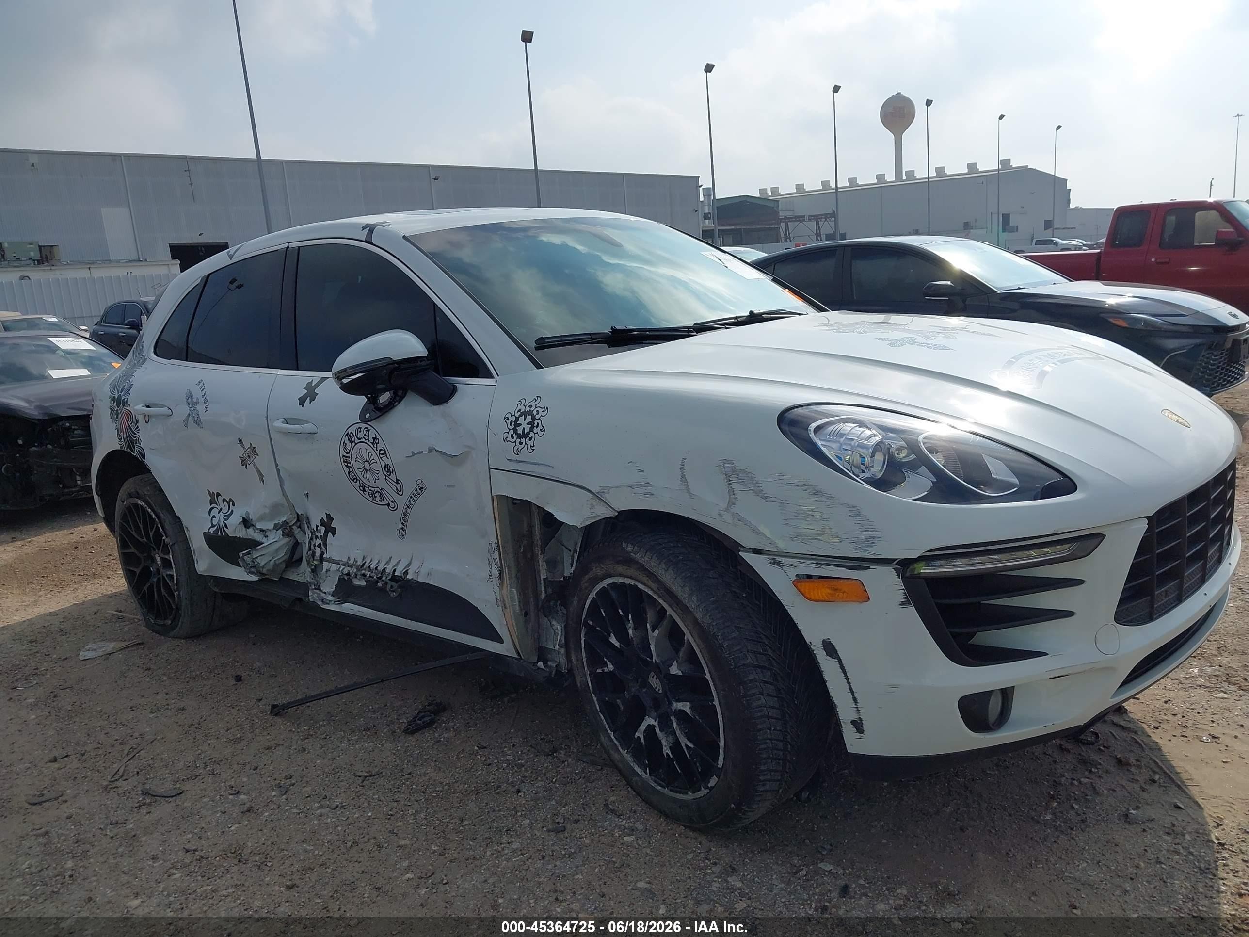 2015 Porsche Macan S White vin: WP1AB2A54FLB71571