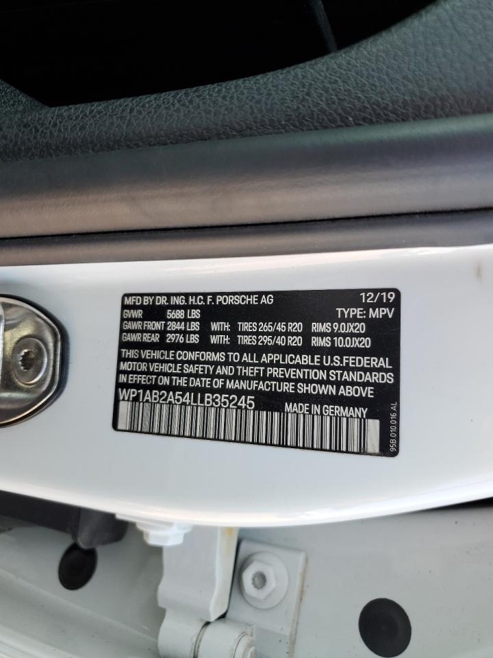2020 Porsche Macan S White vin: WP1AB2A54LLB35245