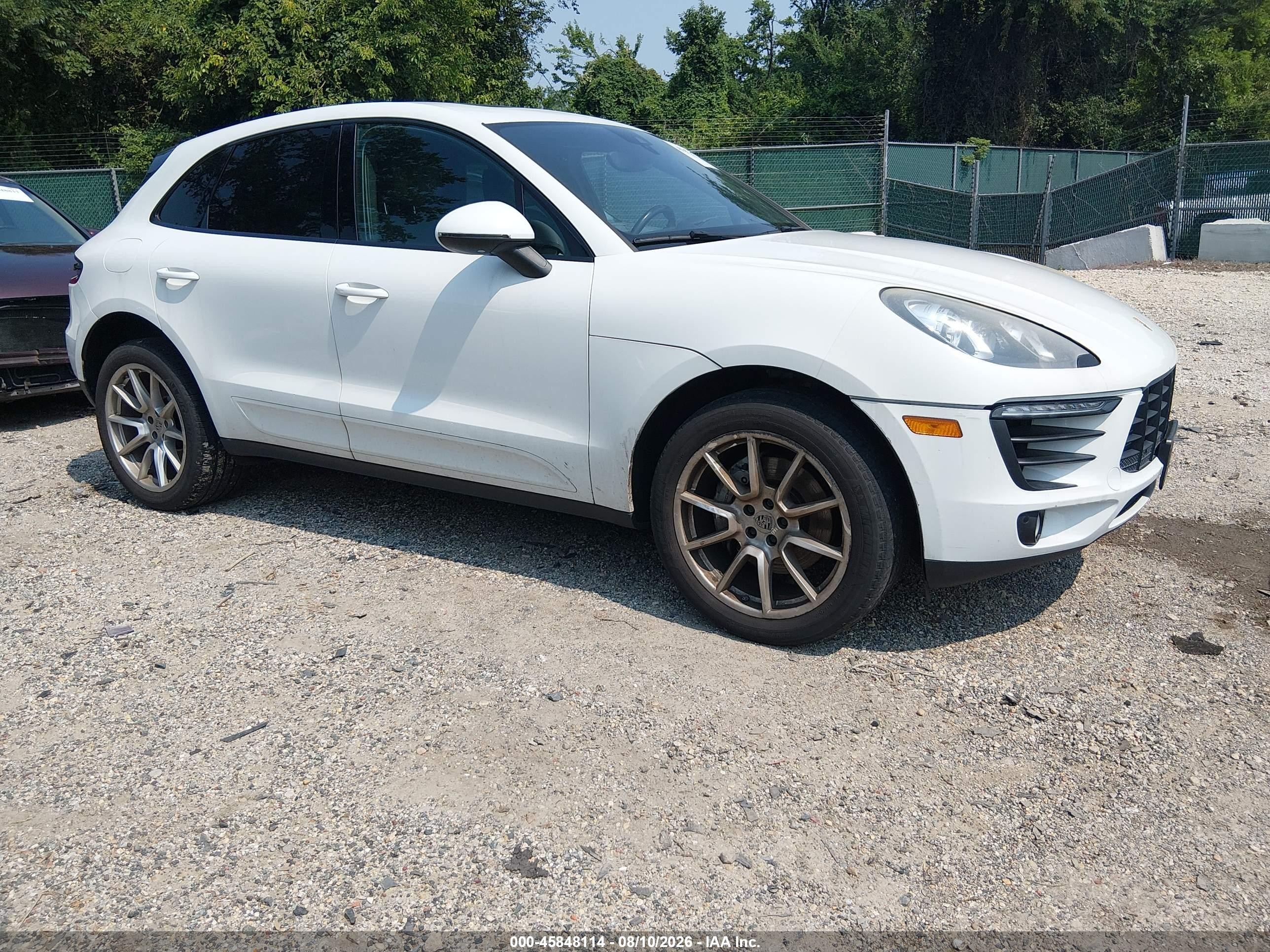 2015 Porsche Macan S White vin: WP1AB2A57FLB56336