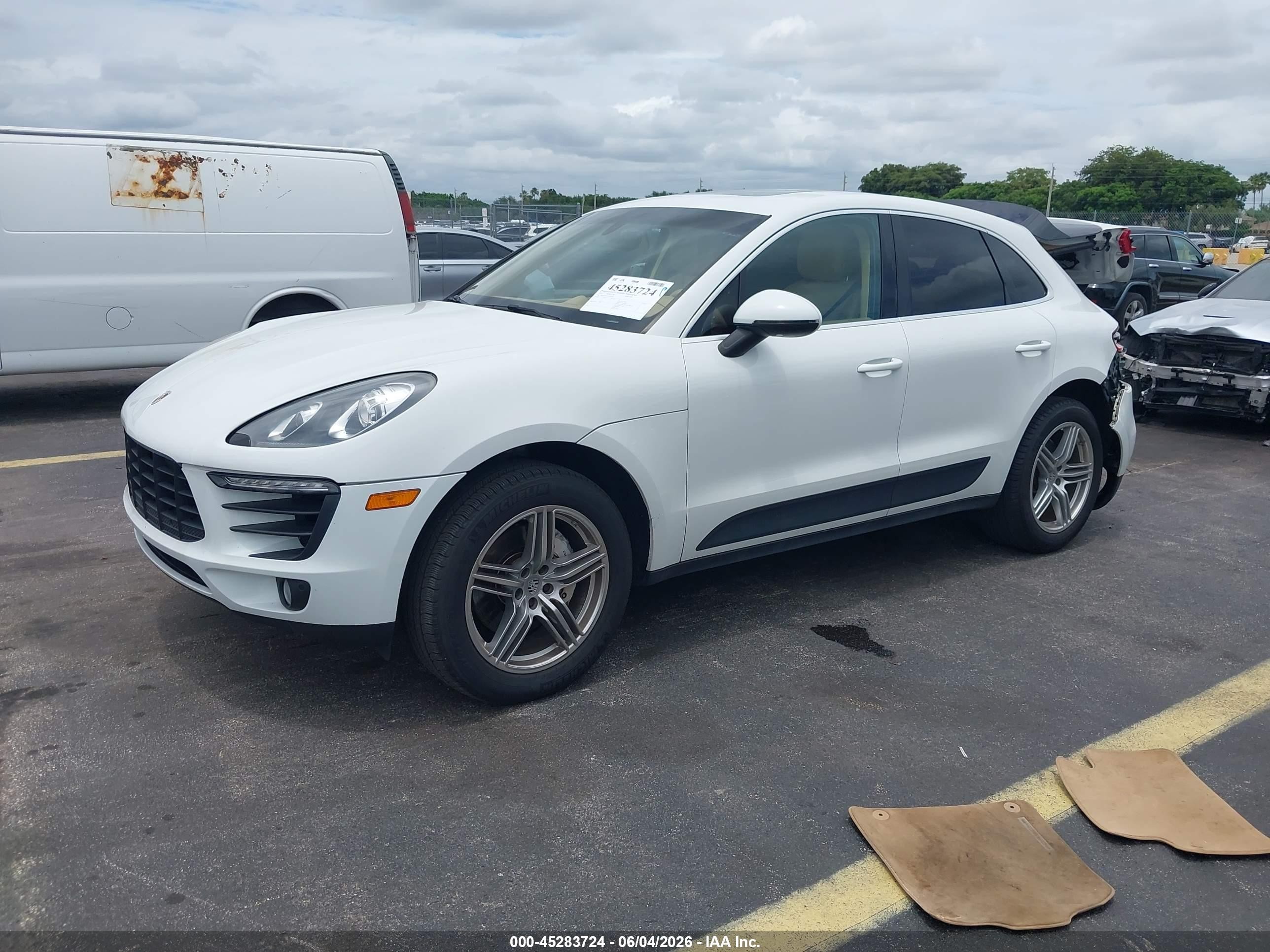 2015 Porsche Macan S White vin: WP1AB2A58FLB54708