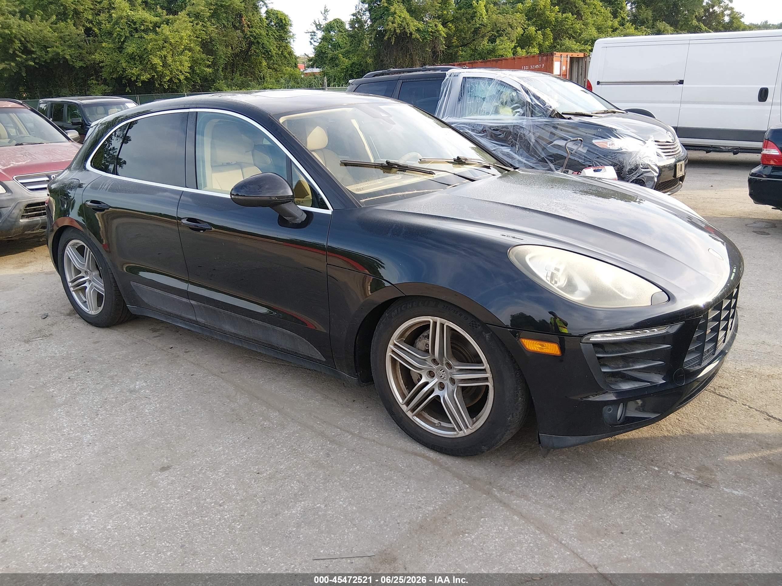 2015 Porsche Macan S Черный vin: WP1AB2A59FLB55012