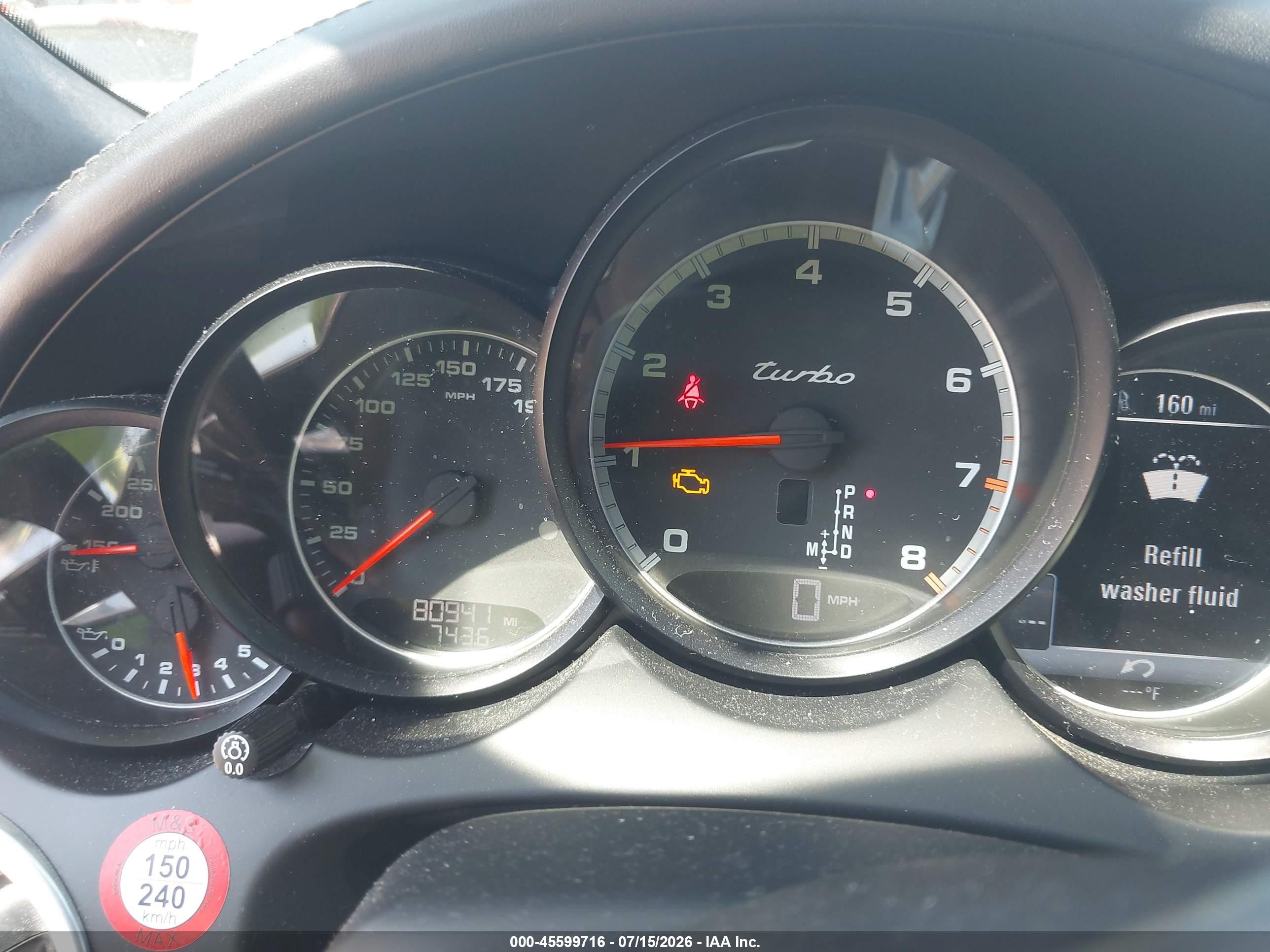 2015 Porsche Cayenne Turbo Черный vin: WP1AC2A24FLA80853