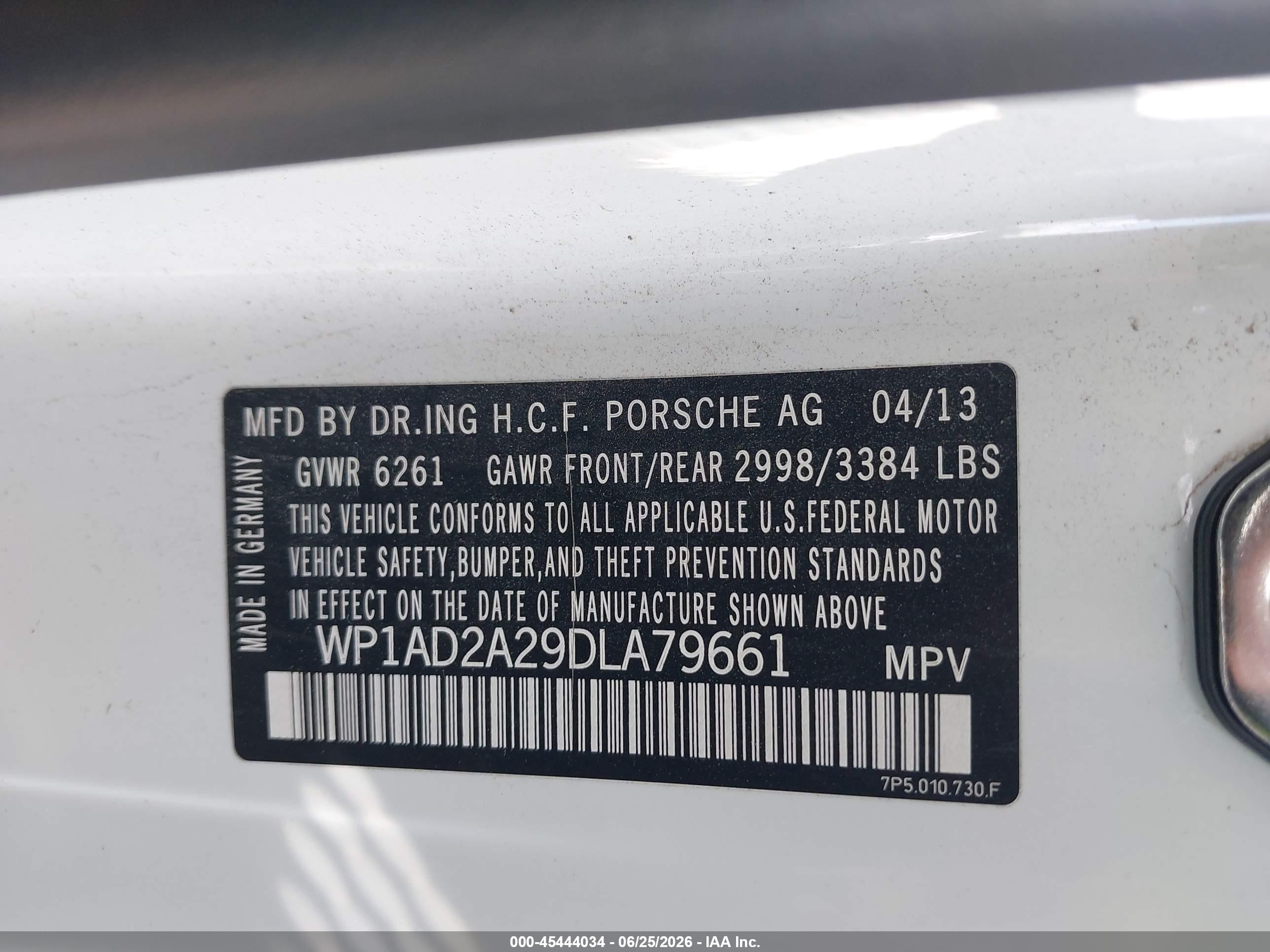 2013 Porsche Cayenne Gts White vin: WP1AD2A29DLA79661