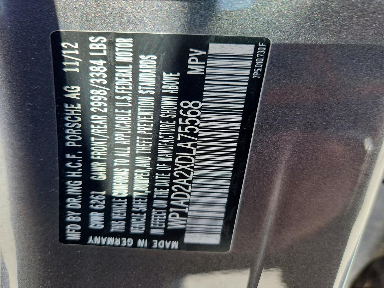 2013 Porsche Cayenne Gts Gray vin: WP1AD2A2XDLA75568