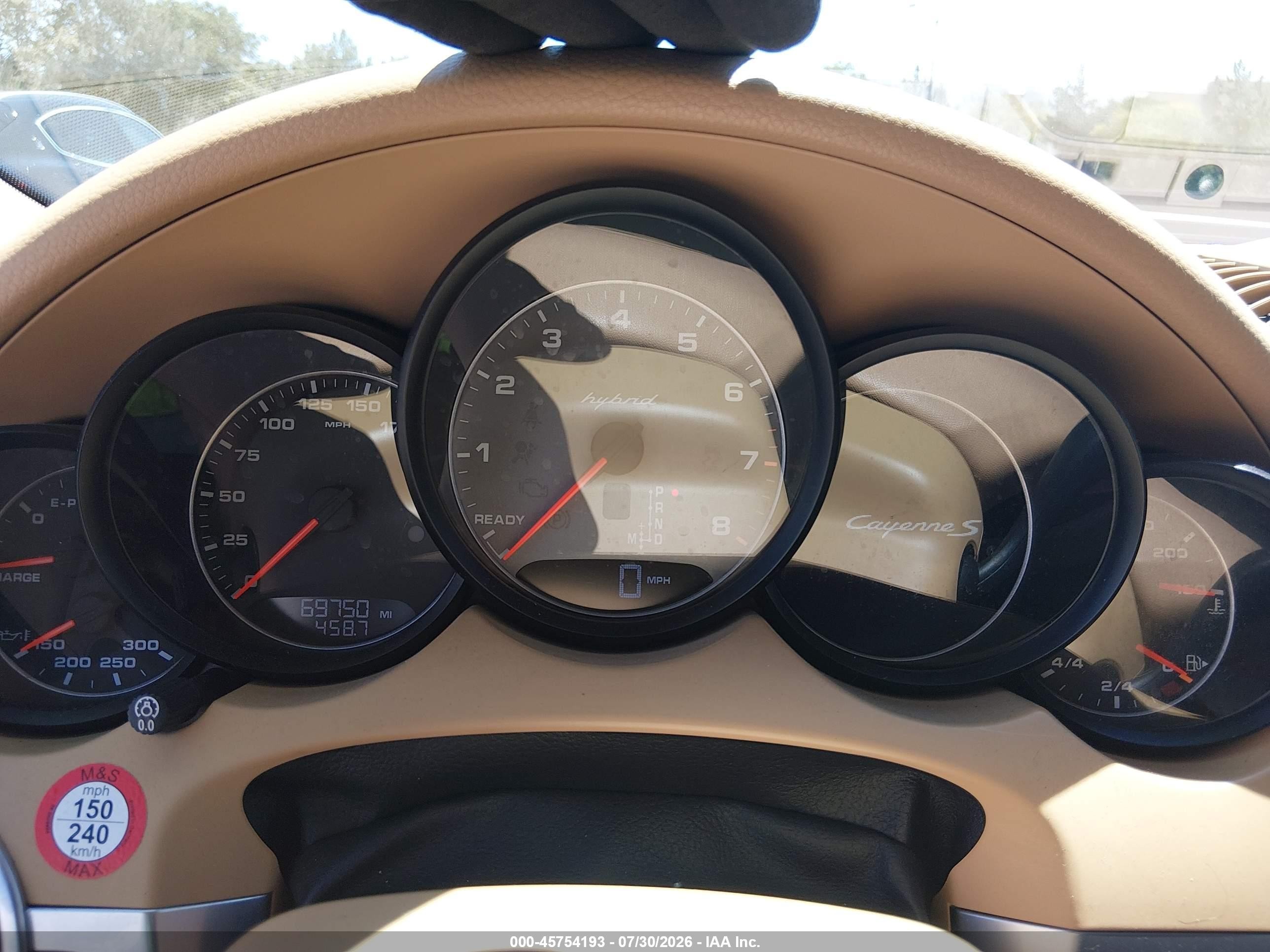 2013 Porsche Cayenne Hybrid S White vin: WP1AE2A21DLA15174