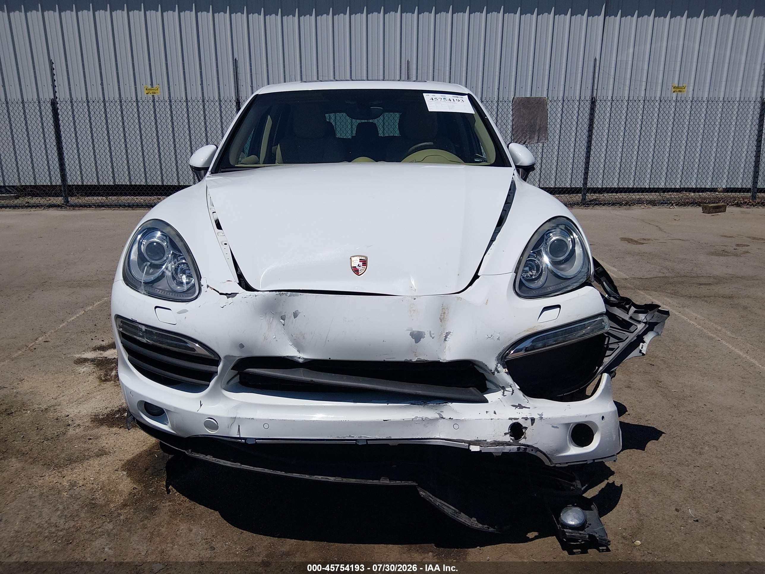 2013 Porsche Cayenne Hybrid S White vin: WP1AE2A21DLA15174
