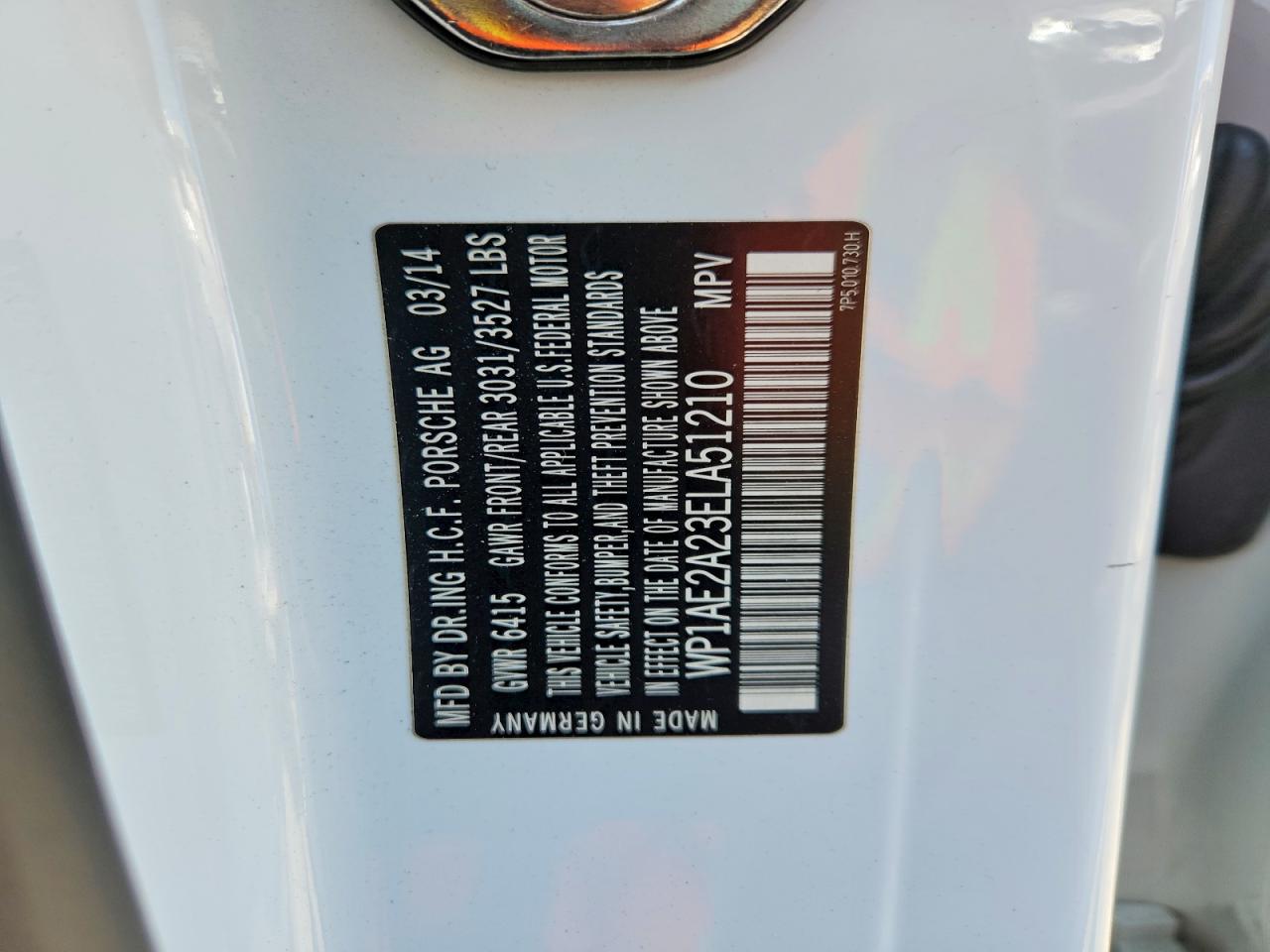 2014 Porsche Cayenne S Hybrid White vin: WP1AE2A23ELA51210