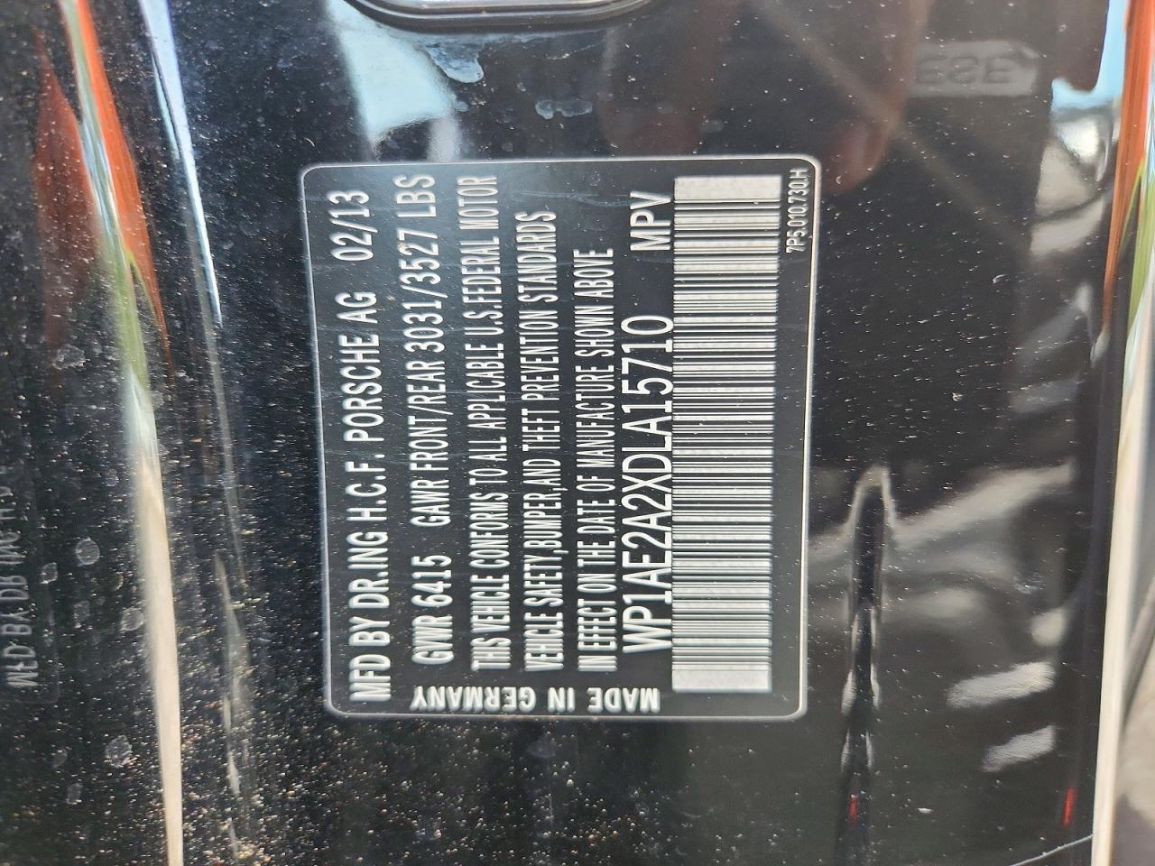 2013 Porsche Cayenne S Hybrid Black vin: WP1AE2A2XDLA15710