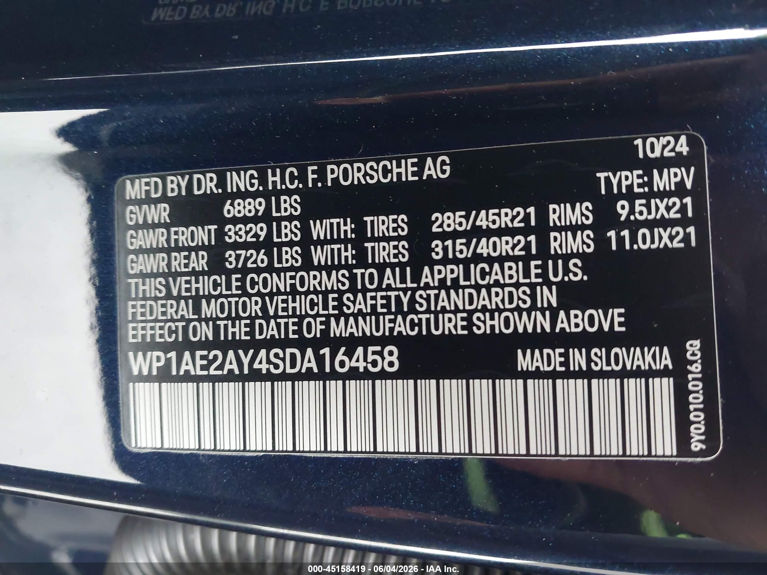 2025 Porsche Cayenne E-hybrid   Black vin: WP1AE2AY4SDA16458