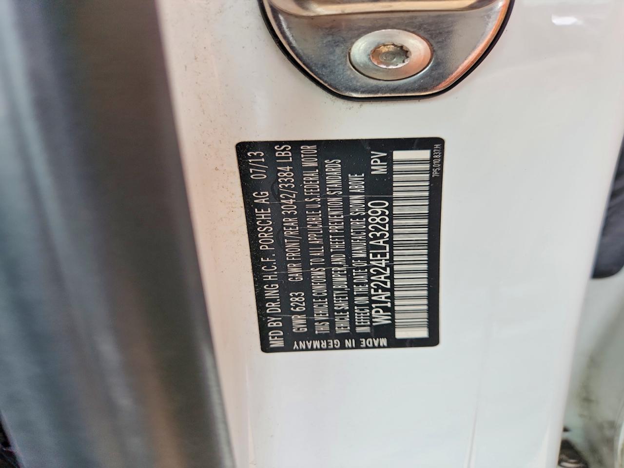 2014 Porsche Cayenne White vin: WP1AF2A24ELA32890