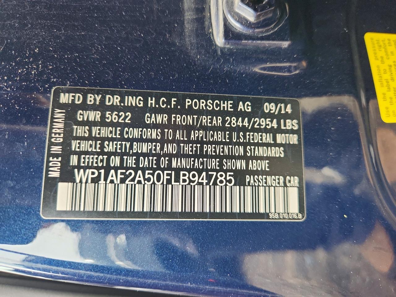 2015 Porsche Macan Turbo Blue vin: WP1AF2A50FLB94785