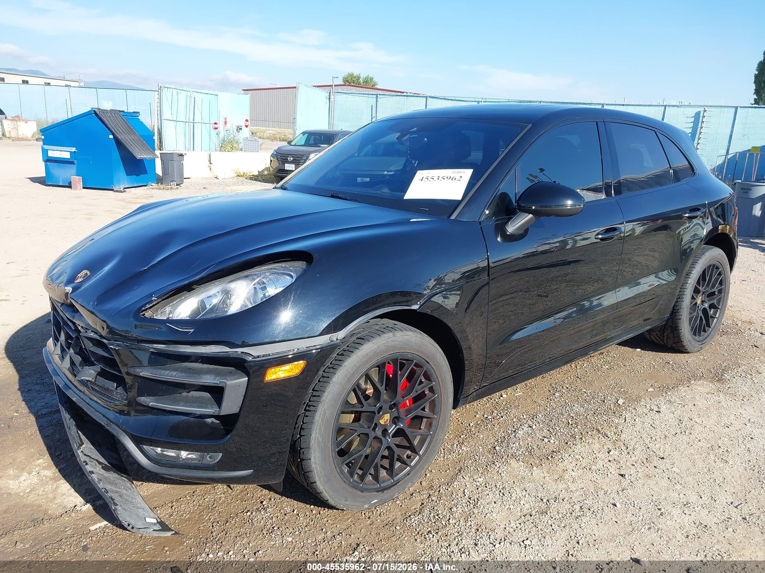 2015 Porsche Macan Turbo Black vin: WP1AF2A52FLB98367