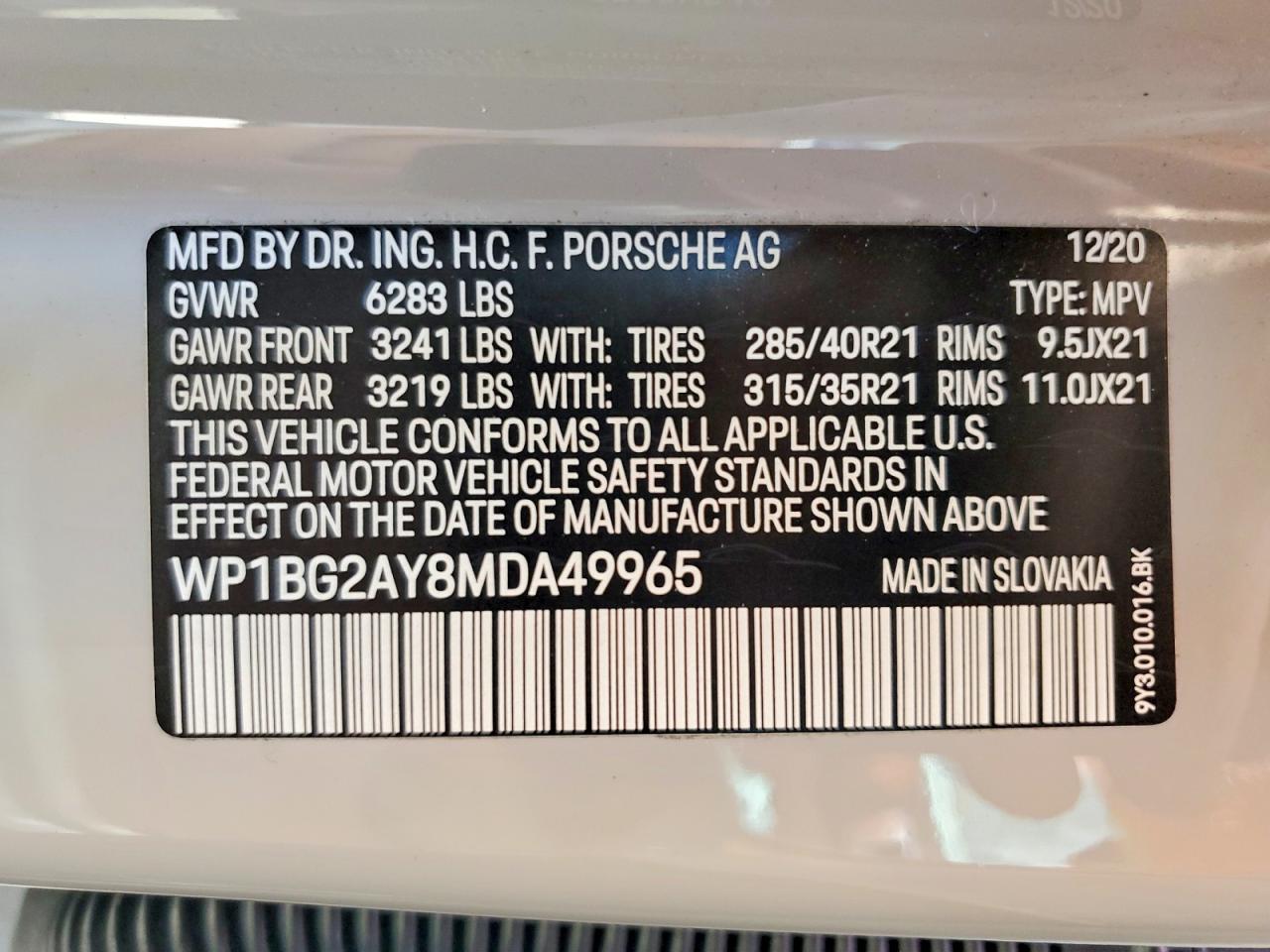 2021 Porsche Cayenne Gts Coupe Silver vin: WP1BG2AY8MDA49965