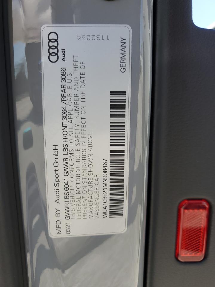 2021 Audi Rs6 Gray vin: WUA1CBF21MN908467