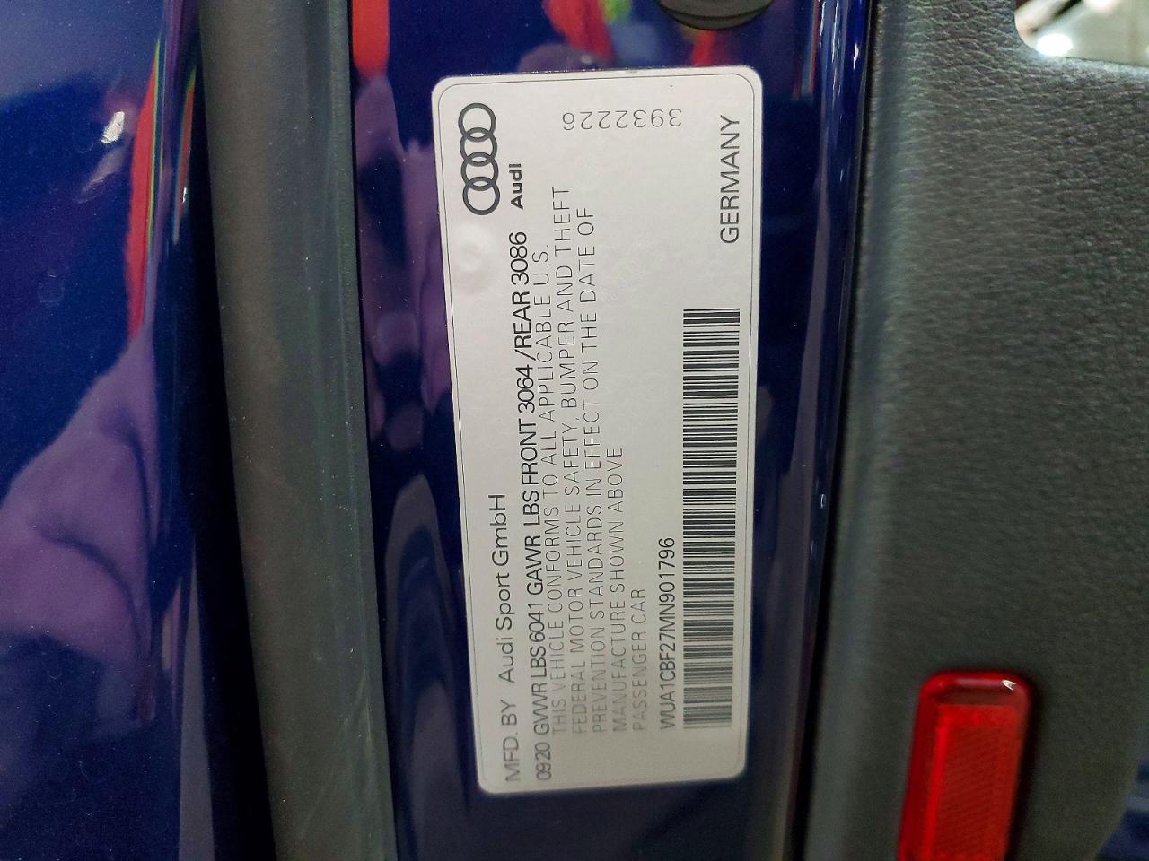 2021 Audi Rs6 Blue vin: WUA1CBF27MN901796