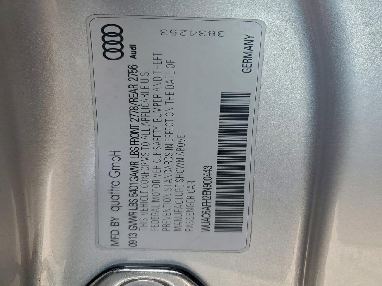 2014 Audi Rs5 Silver vin: WUAC6AFH2EN900443
