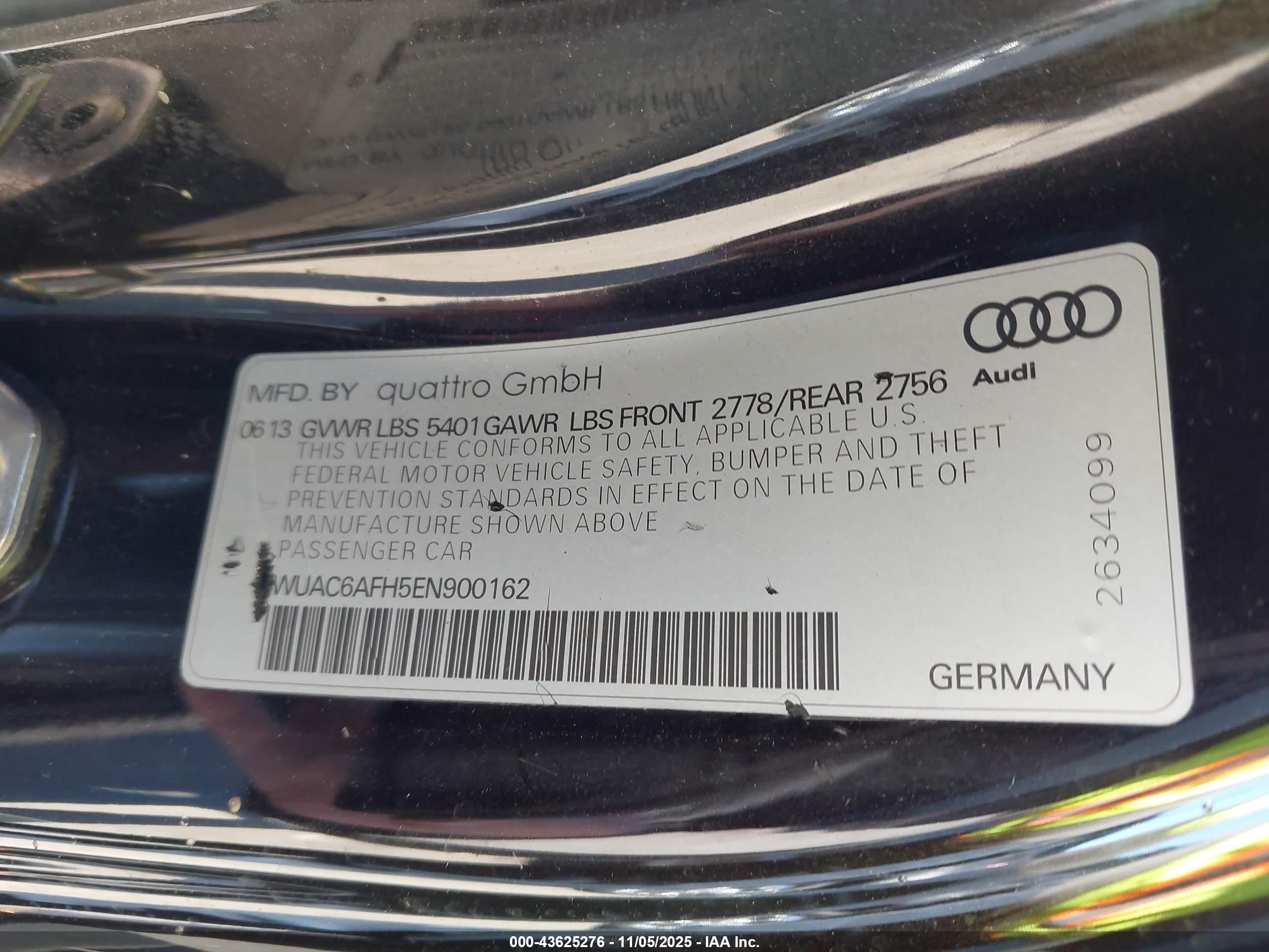2014 Audi Rs 5 4.2 Black vin: WUAC6AFH5EN900162