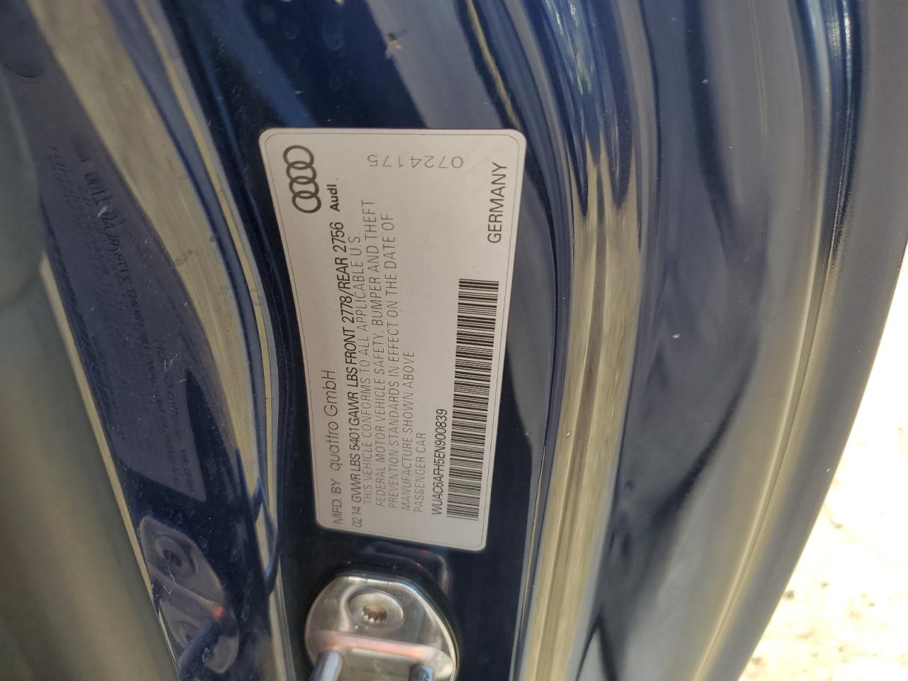 2014 Audi Rs5 Blue vin: WUAC6AFH5EN900839