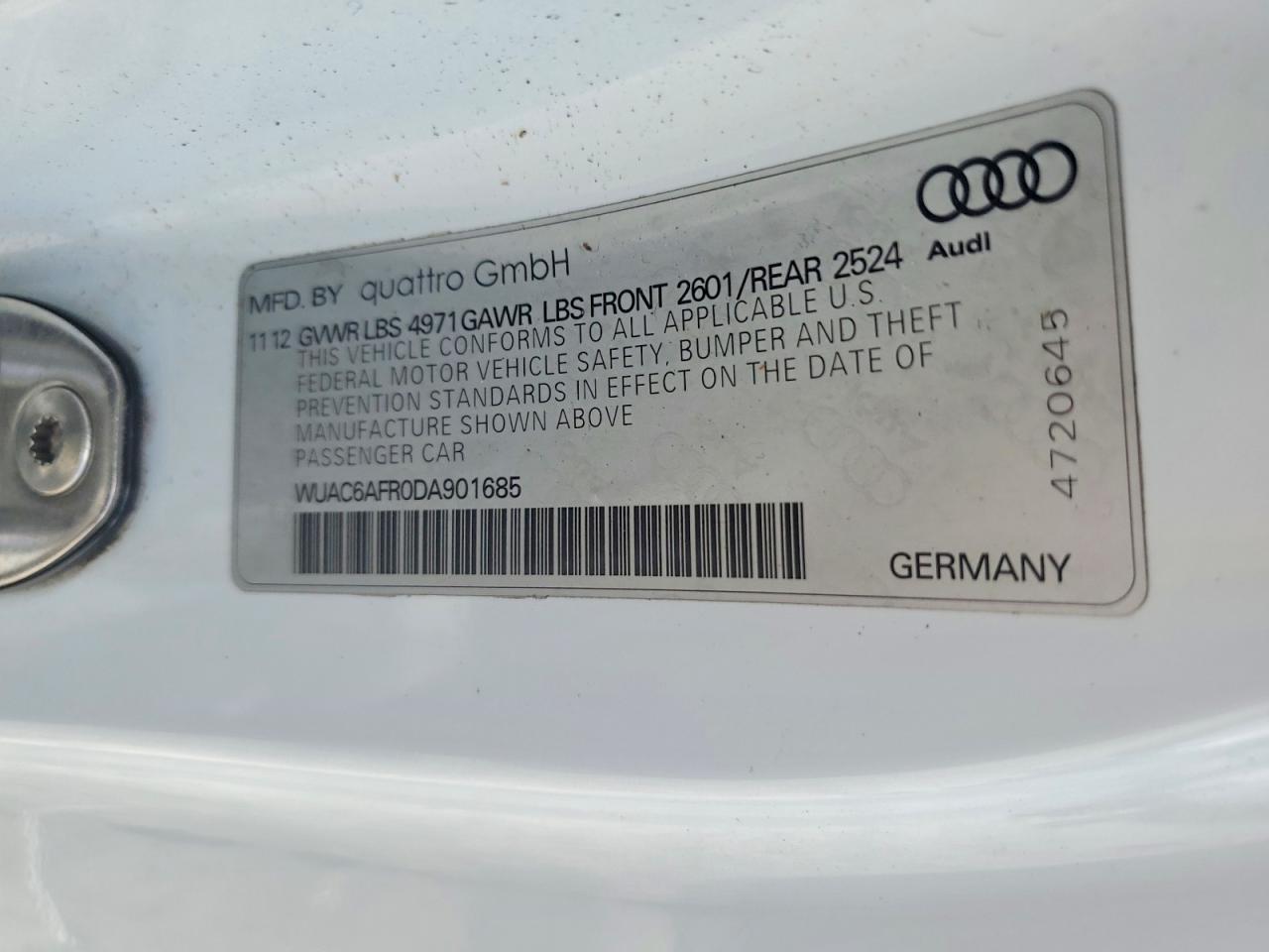 2013 Audi Rs5 Gray vin: WUAC6AFR0DA901685