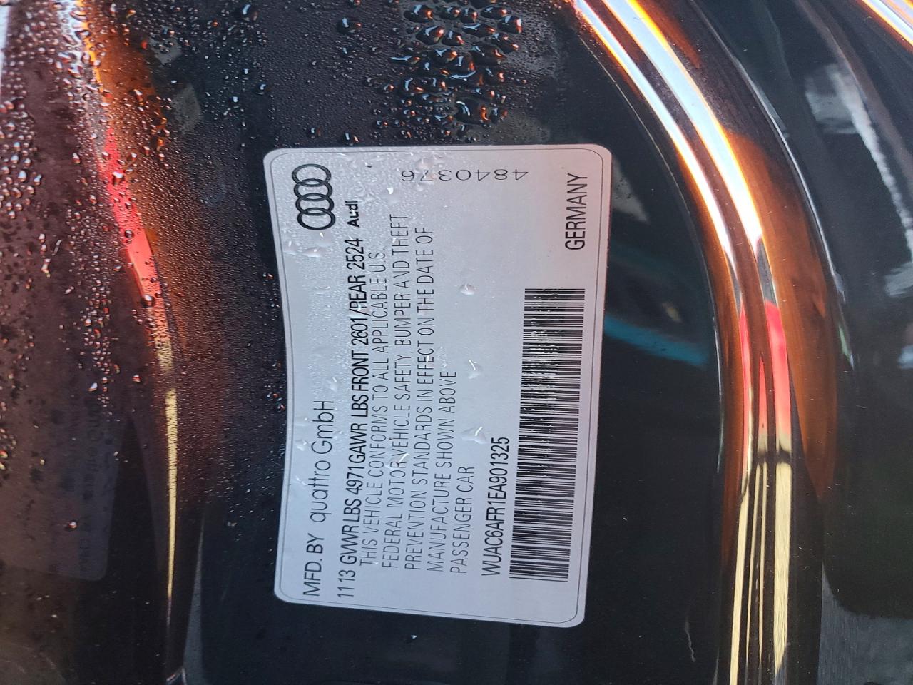 2014 Audi Rs5 Черный vin: WUAC6AFR1EA901325