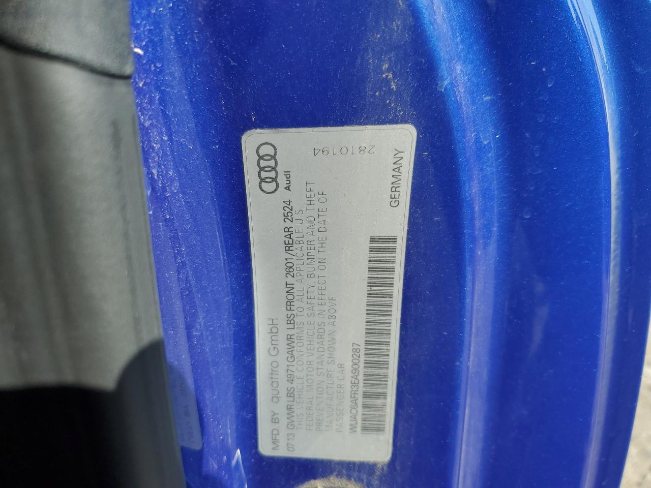 2014 Audi Rs5 Blue vin: WUAC6AFR3EA900287