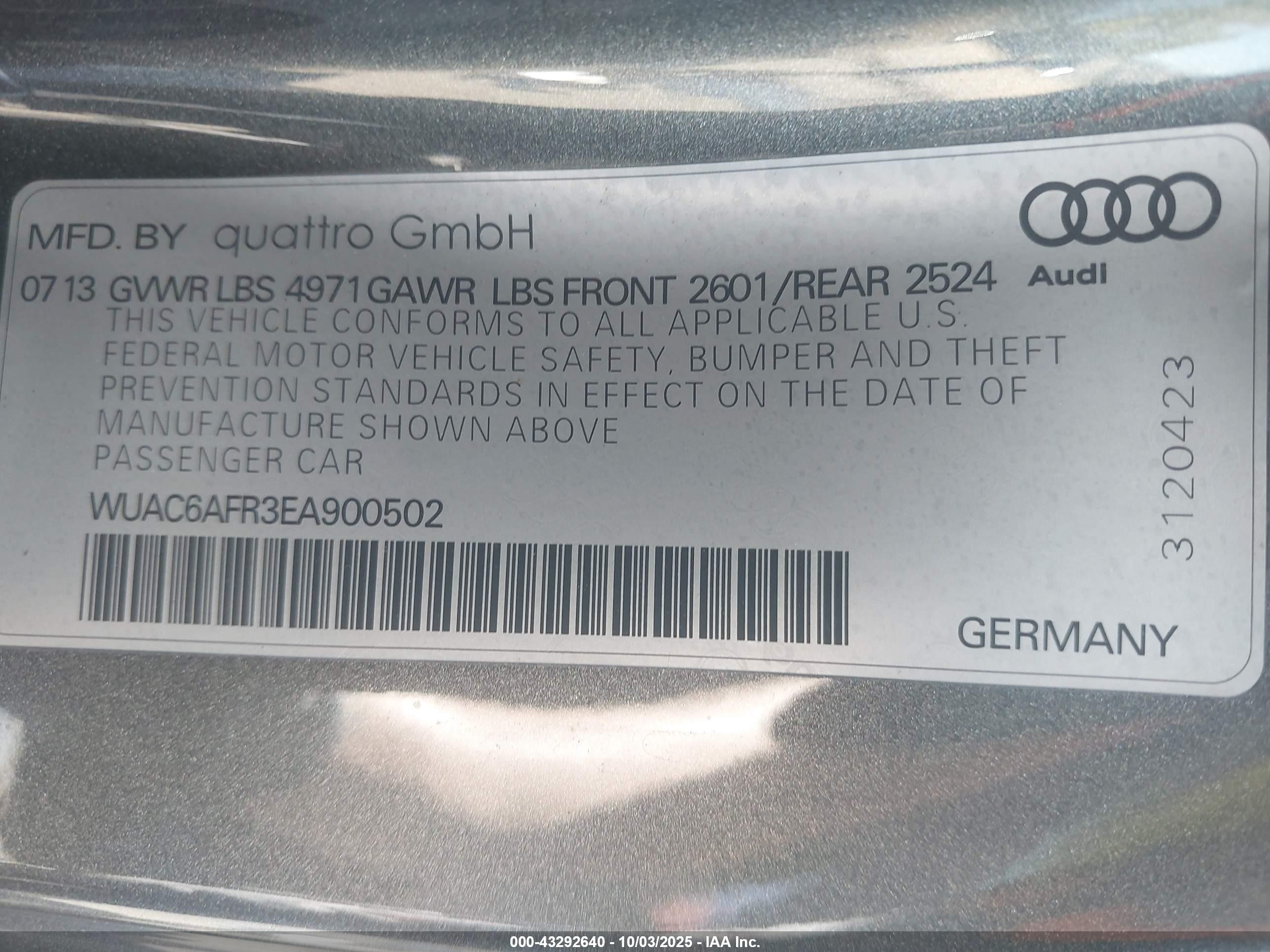 2014 Audi Rs 5 4.2 Gray vin: WUAC6AFR3EA900502