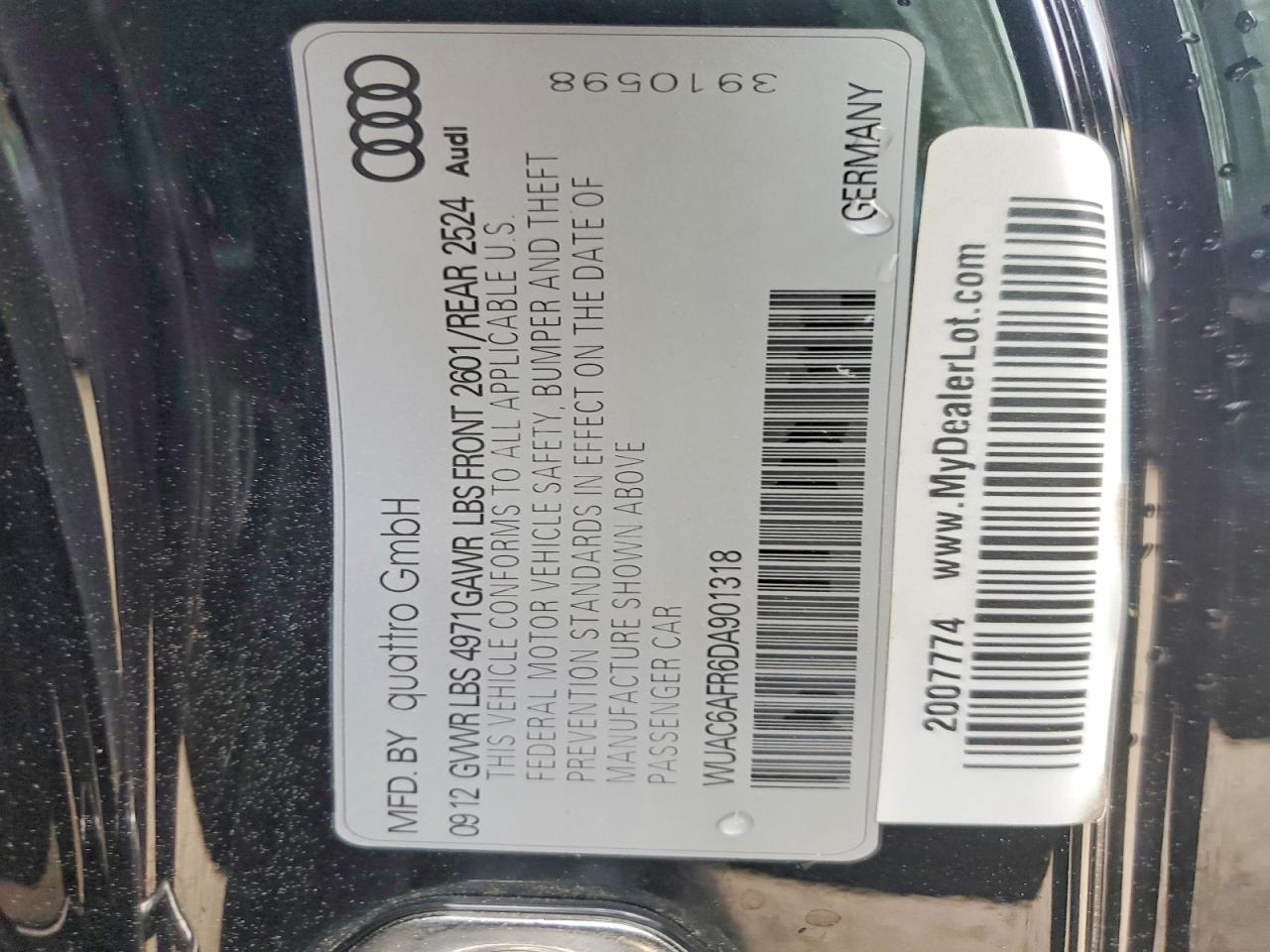 2013 Audi Rs5 Black vin: WUAC6AFR6DA901318