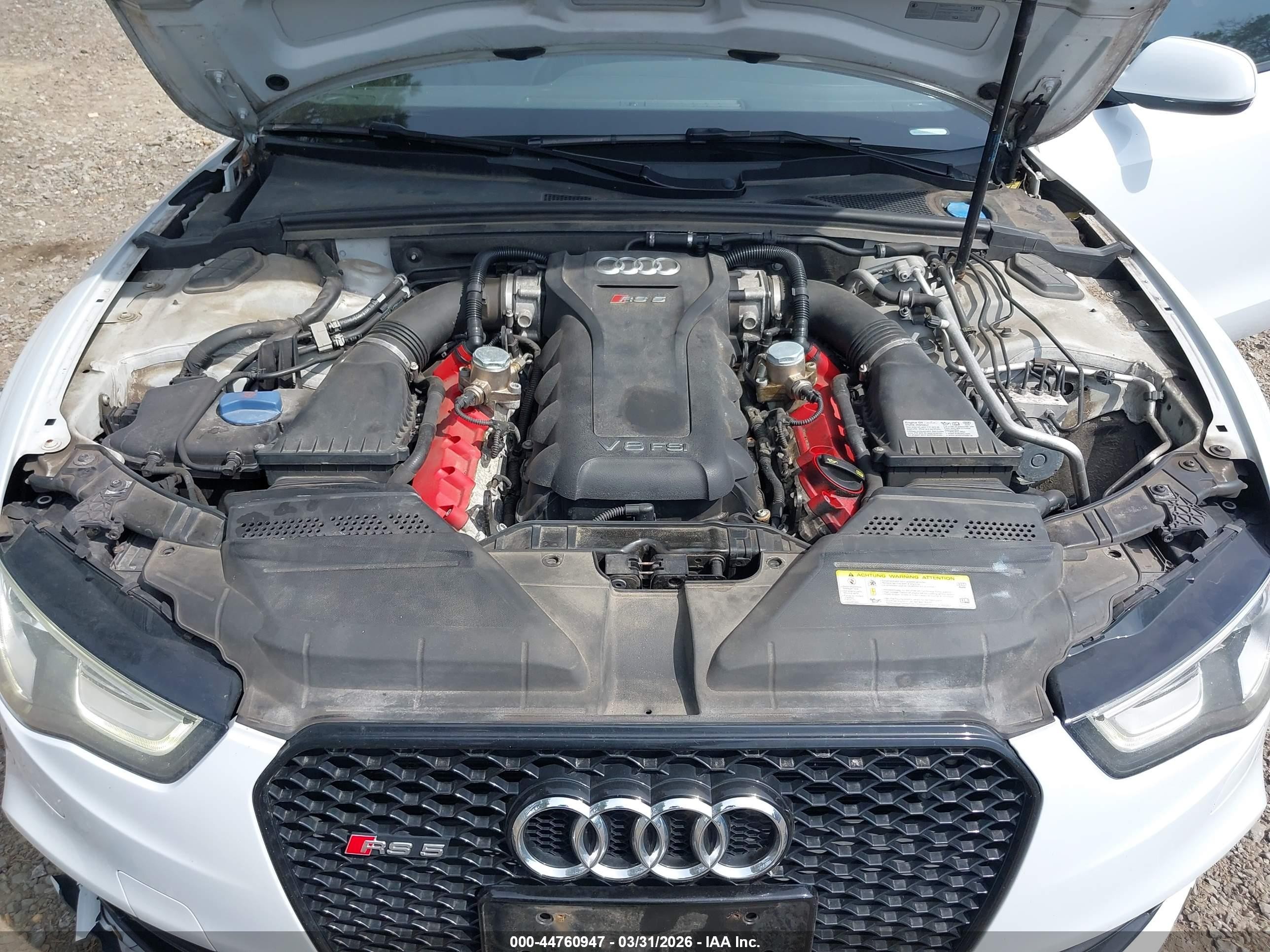 2014 Audi Rs 5 4.2 White vin: WUAC6AFR6EA900283