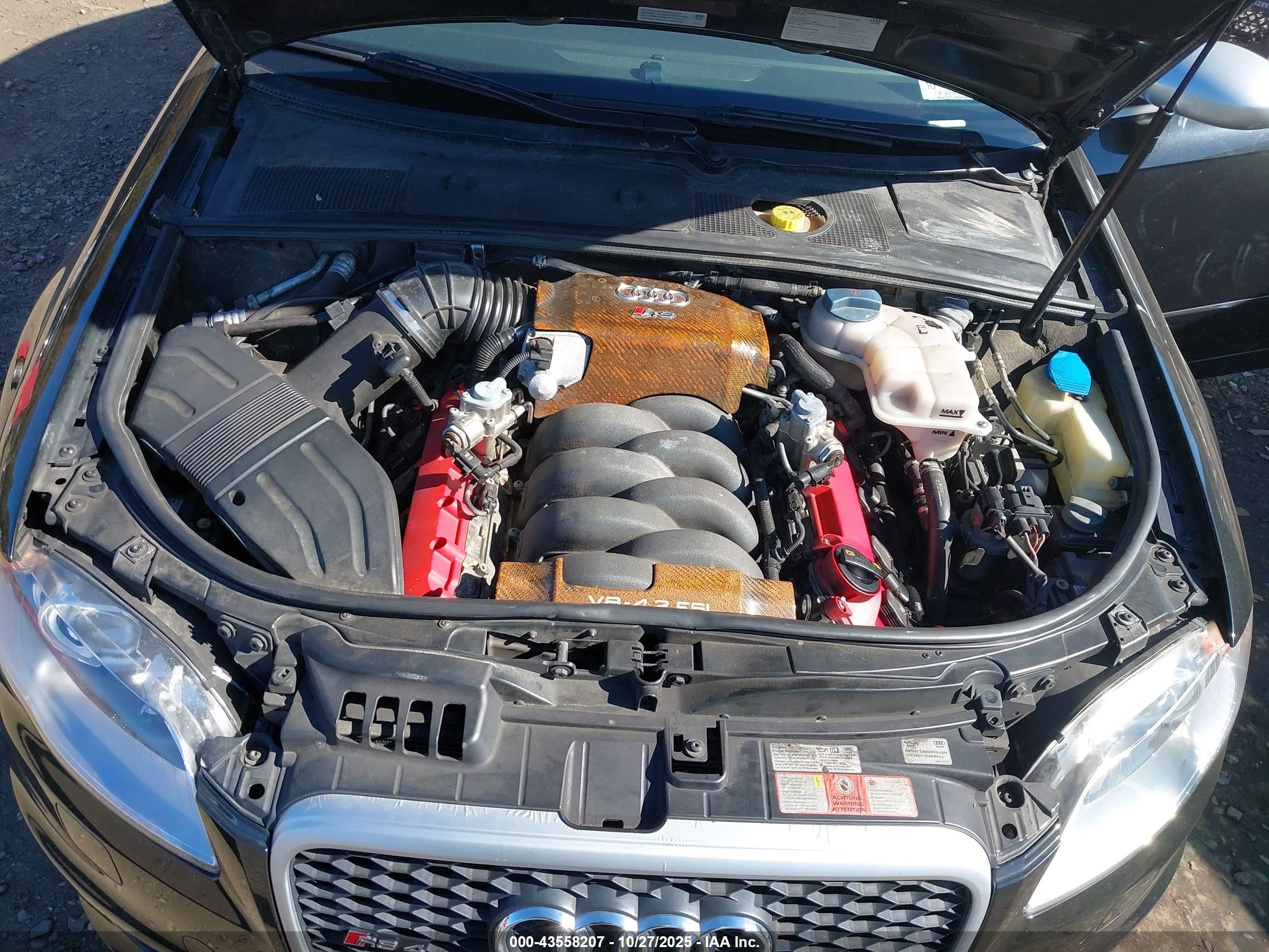 2008 Audi Rs 4 4.2l Black vin: WUADU78E78N902211