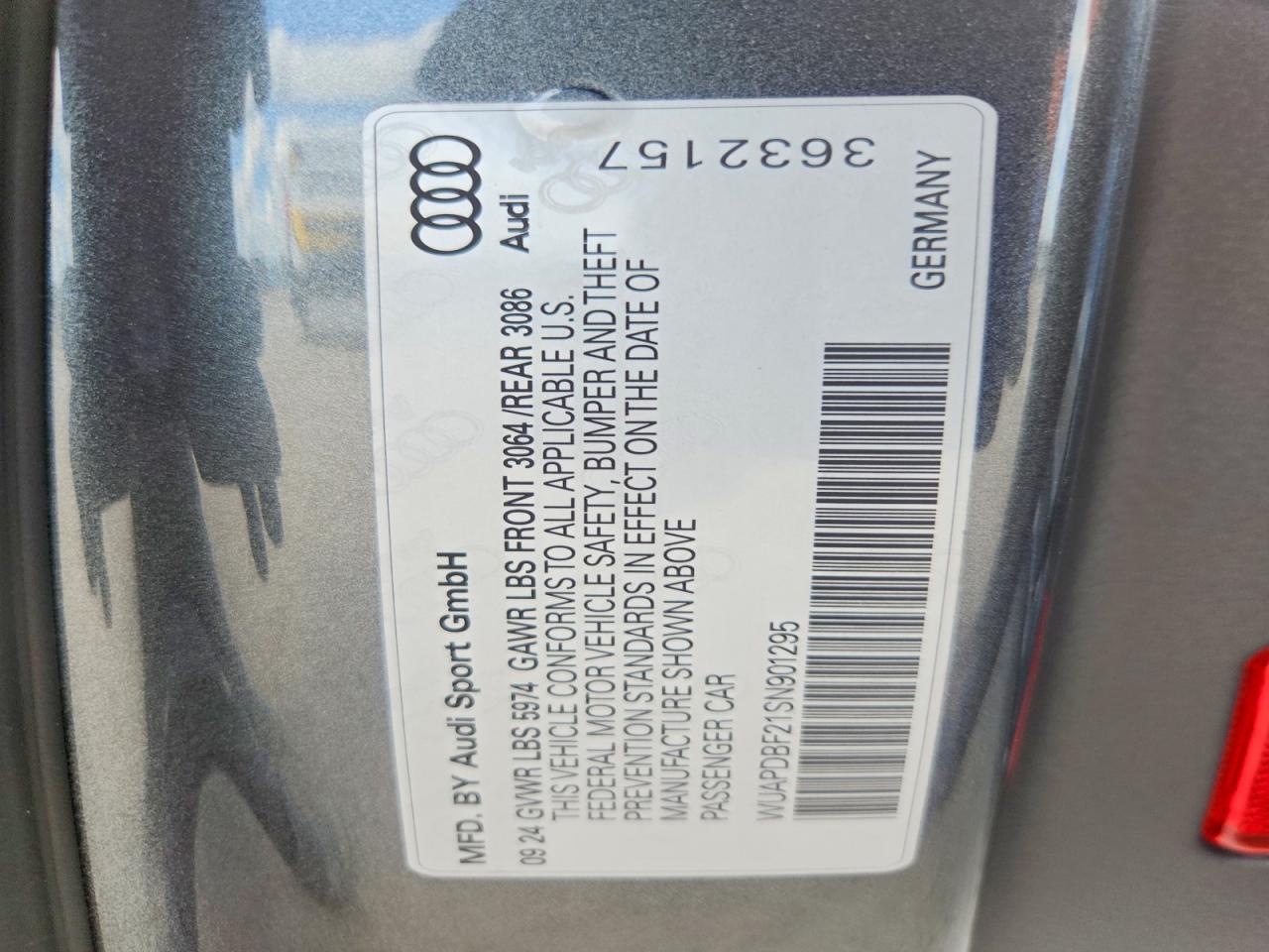 2025 Audi Rs7 Gray vin: WUAPDBF21SN901295