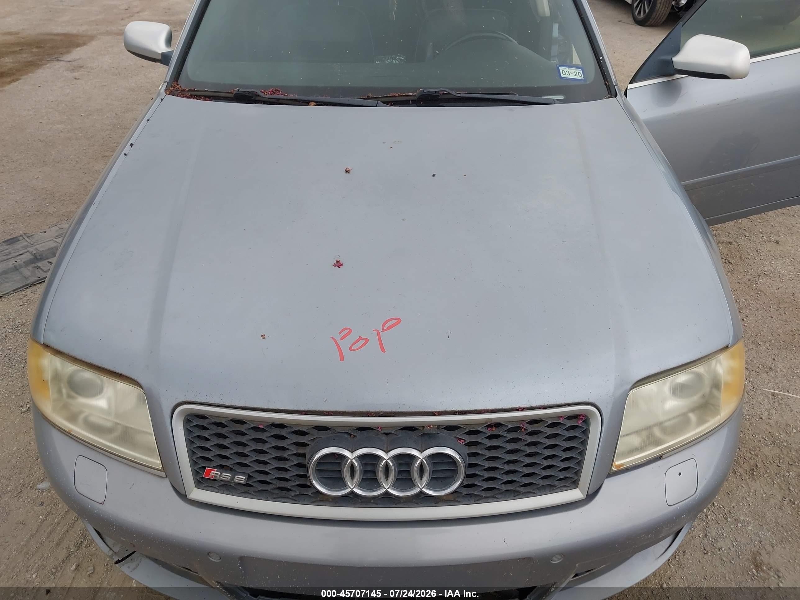 2003 Audi Rs6 4.2 Серый vin: WUAPV64B63N905562