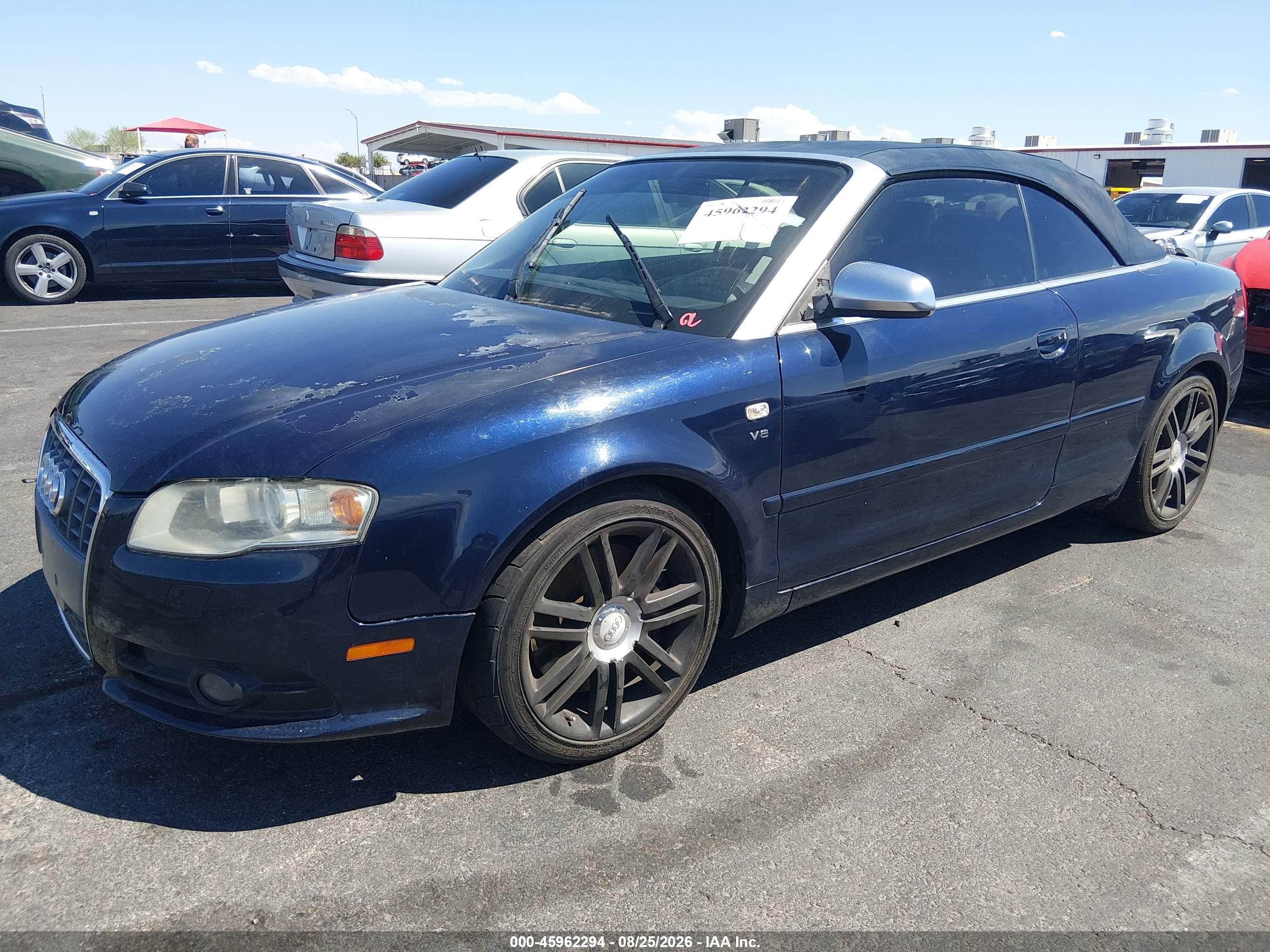 2007 Audi S4 Quattro Cabriolet Синий vin: WUARL48H27K900738